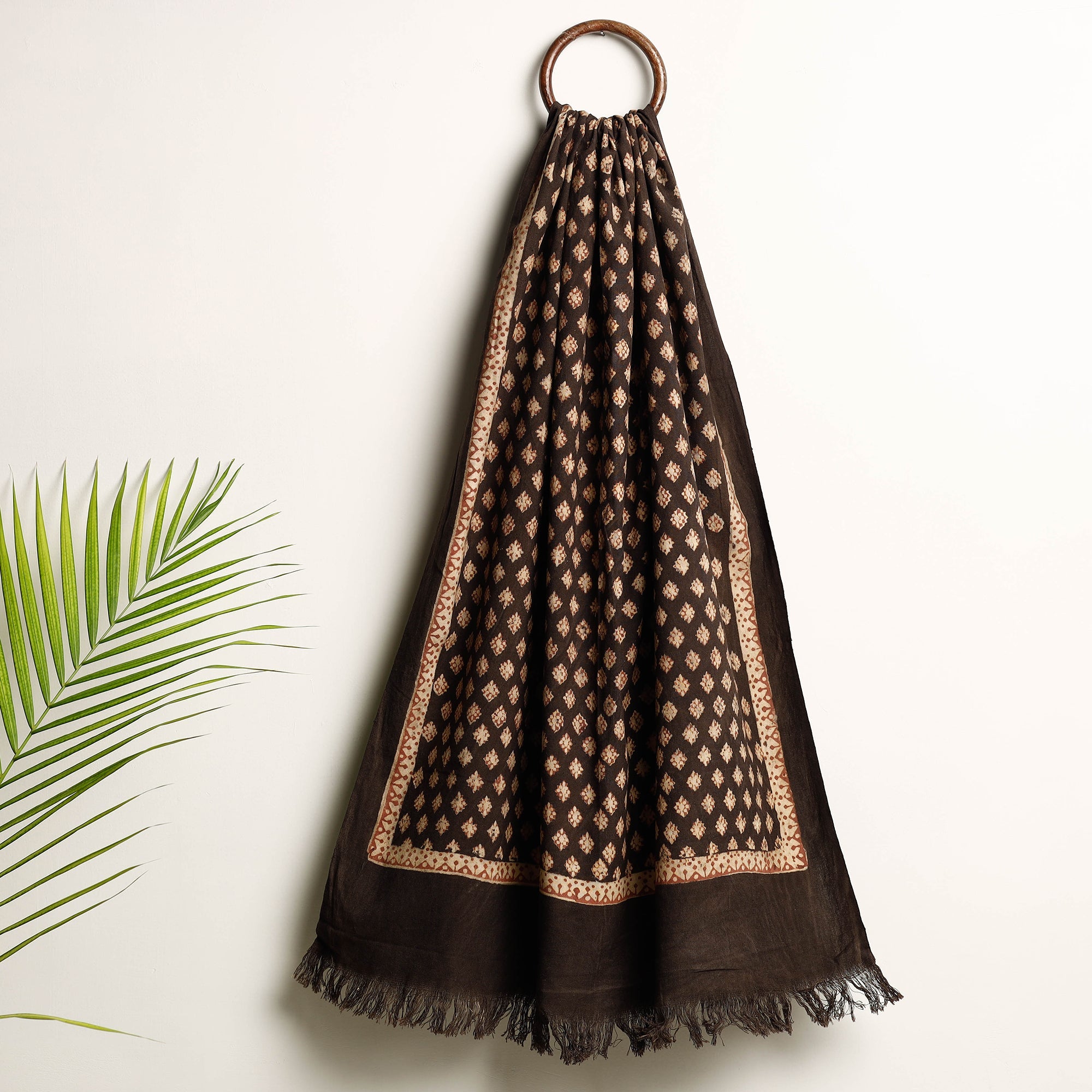 HAVELI CHRONICLES Brown - Akola Block Printed Pure Handloom Cotton Towel