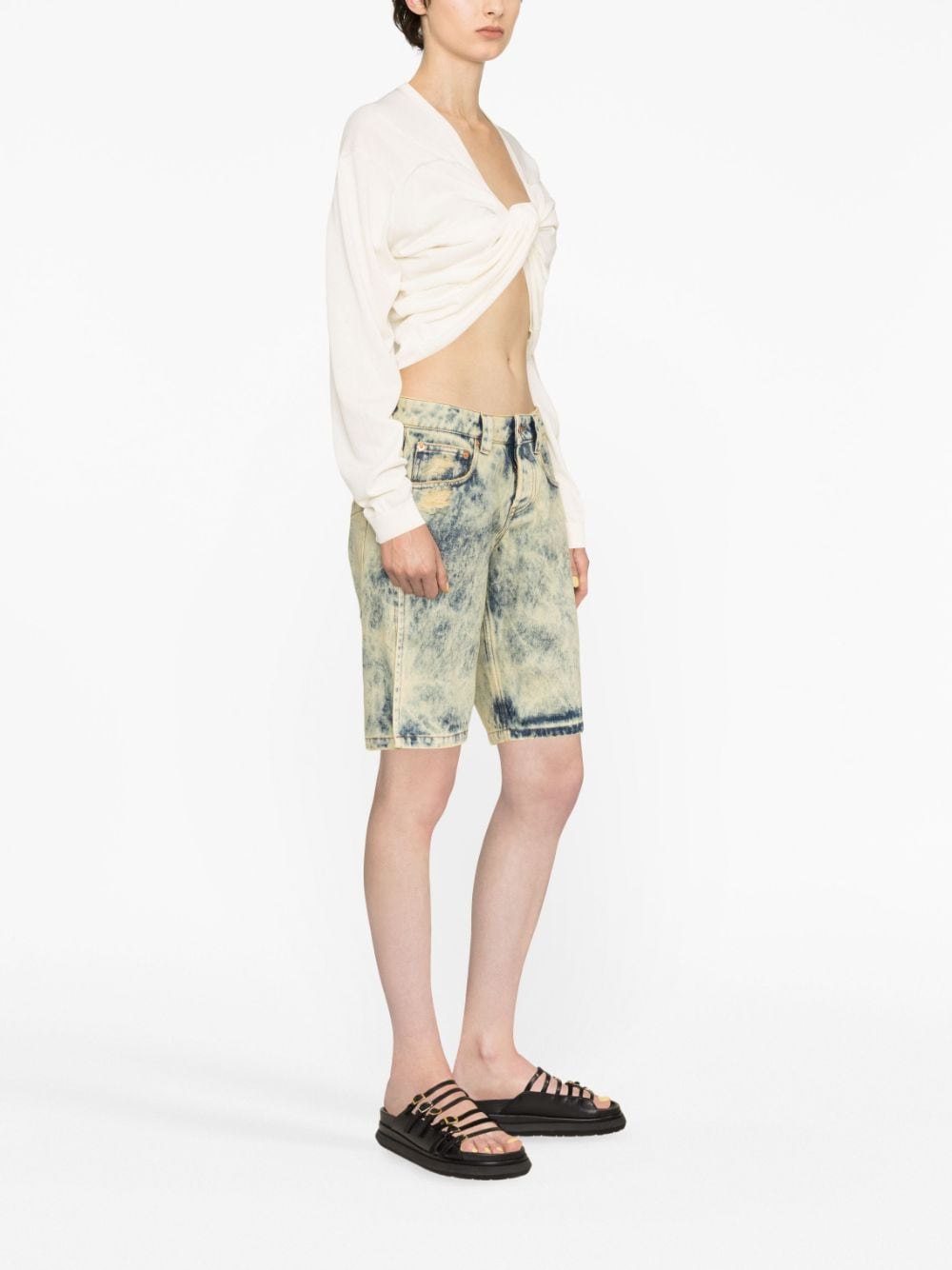 Vaquera Denim split shorts – 100% Cotton - view 3