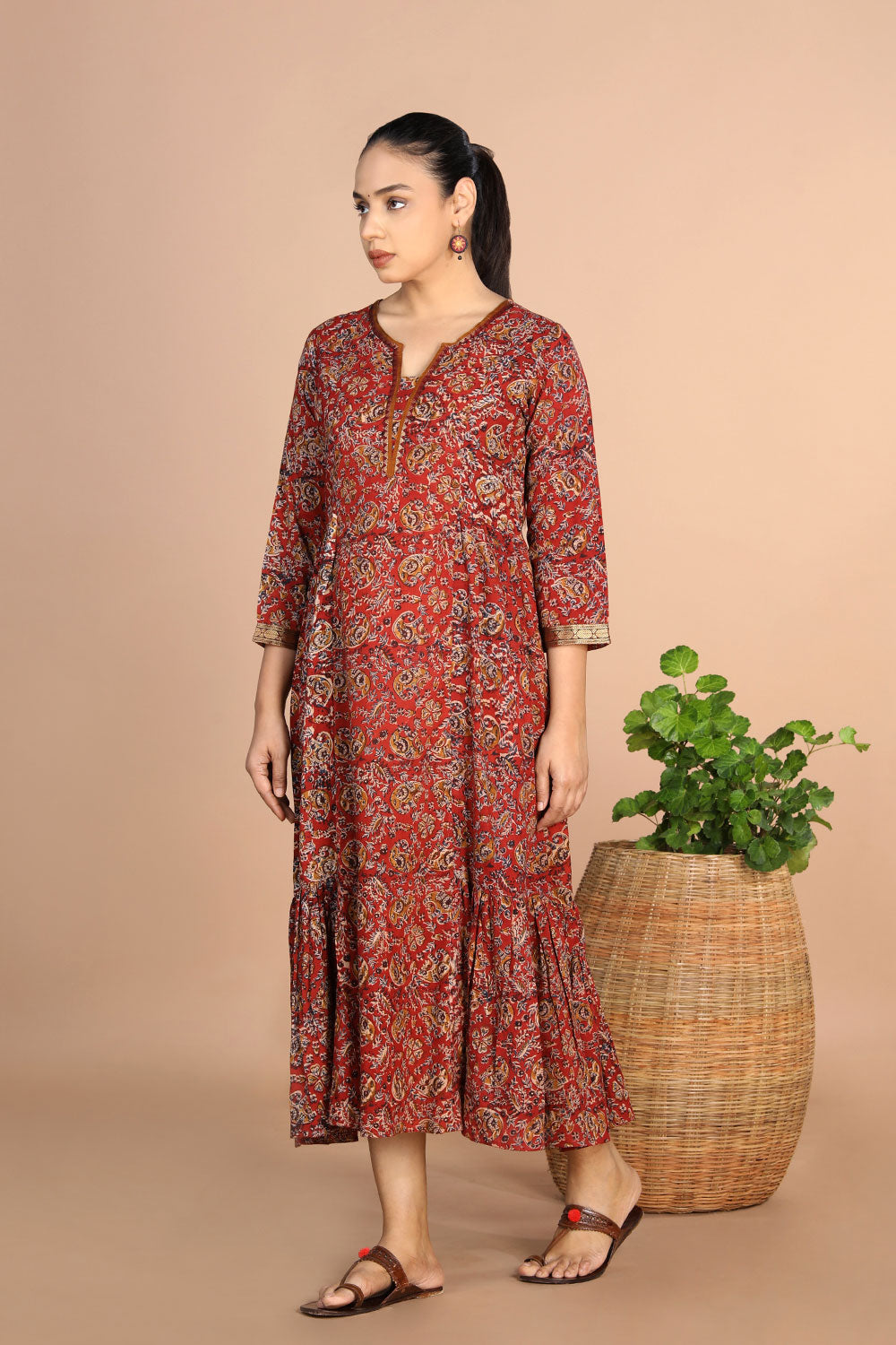 Kalanjali Ethnics Kalamkari Handblock printed Dress - view 4