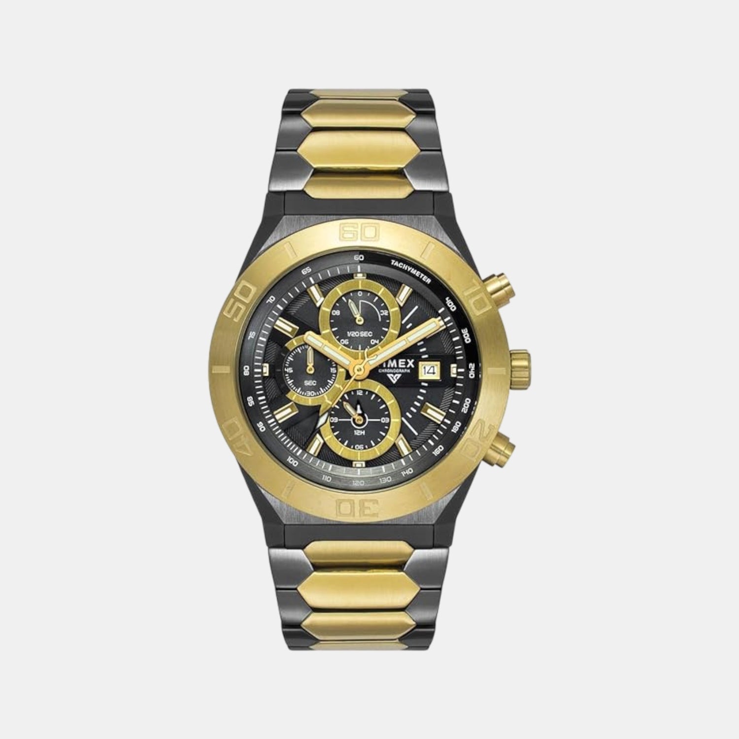 Timex E Class Men Quartz Grey Dial Chronograph Stainless Steel Watch TWEG24901