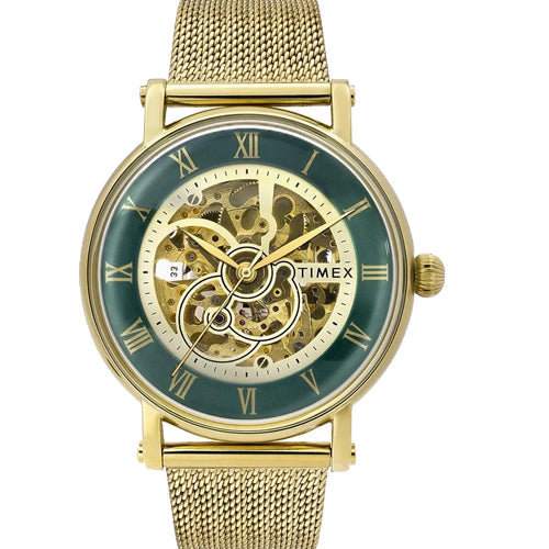 Timex Men Green Round Dial Analog Automatic Watch 44mm TWEG16721