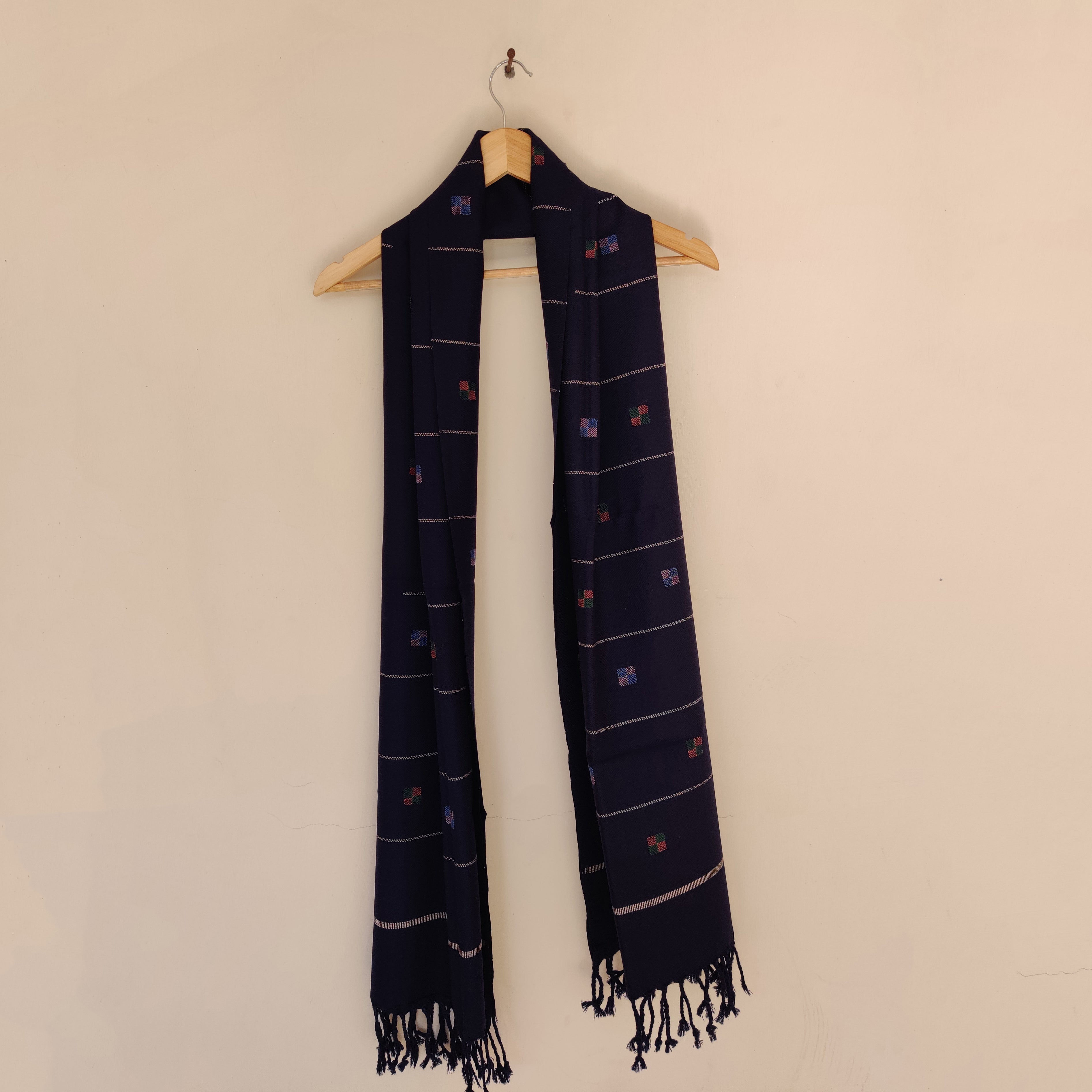 CHARKHA Black - Blue Multicolor Handwoven Merino Wool