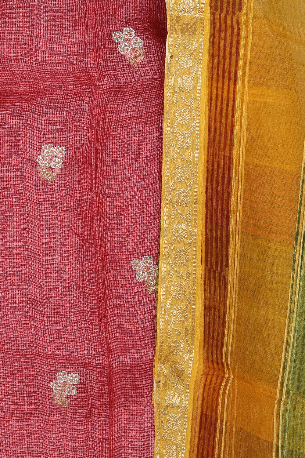 Kalanjali Gorgeous Kota Unstitched Suit With Dupatta (3 Pcs Set) - view 2