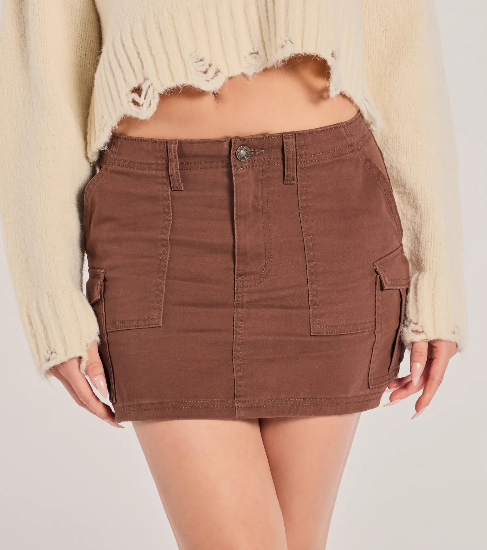Windsor Casually Cool Mid-Rise Cargo Mini Skirt - view 4
