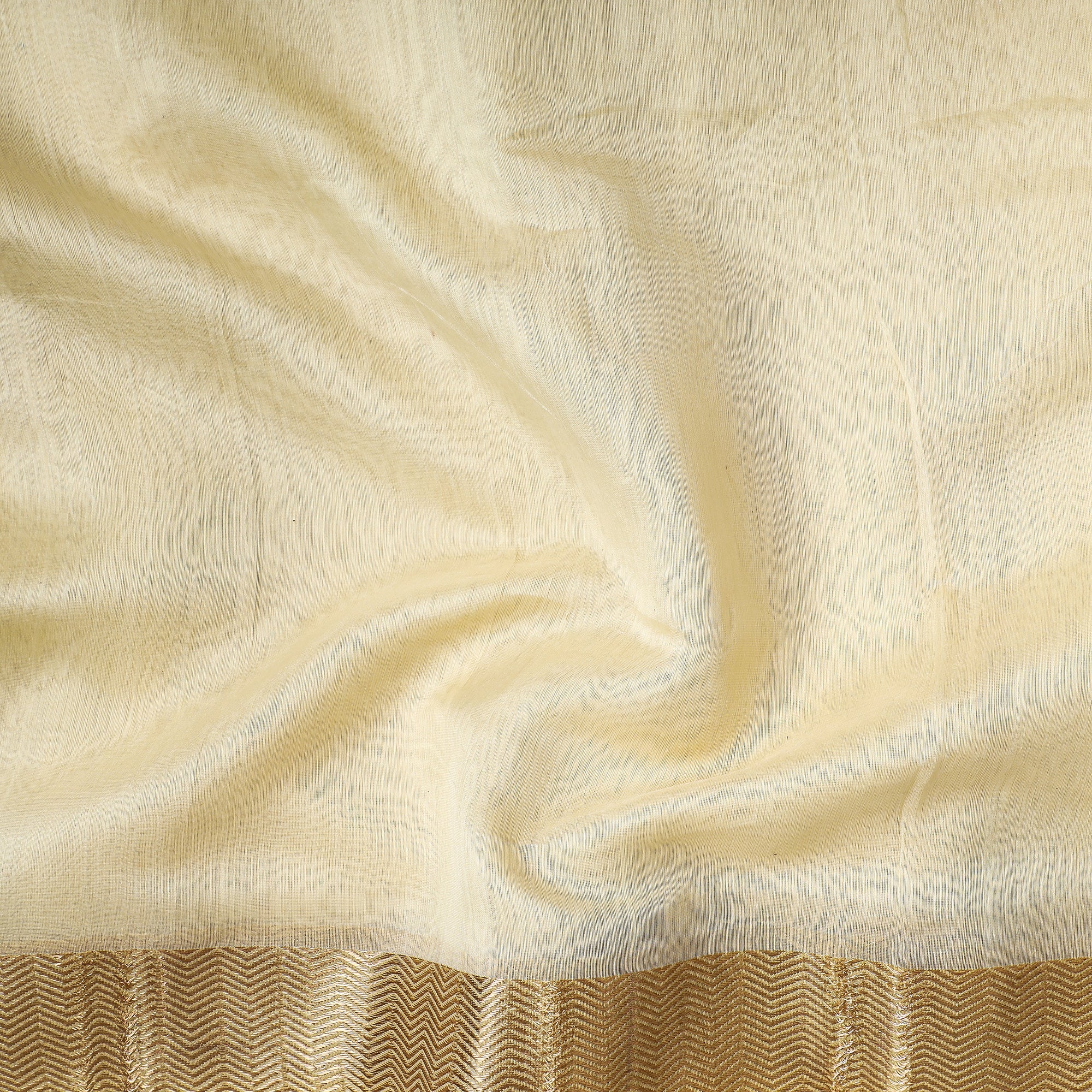 CHANDERI BY RAUPH KHAN Beige - Traditional Chanderi Silk Handloom Precut Fabric (2.25 meter) - view 2