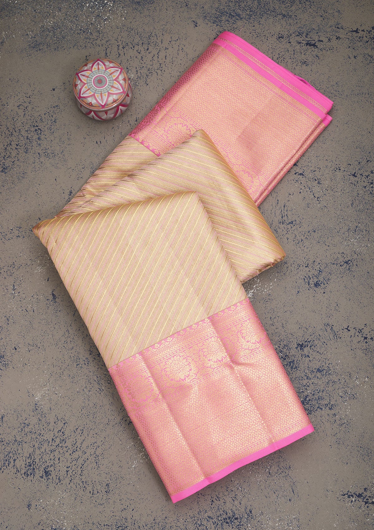 Koskii Pink Zariwork Pure Silk Saree – Women's