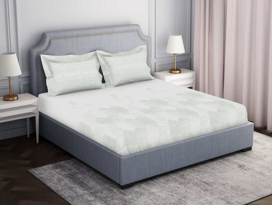 Spaces India Tonalelgence Geometric 100% Cotton Double Bedsheet - Essentials by Spaces - view 8