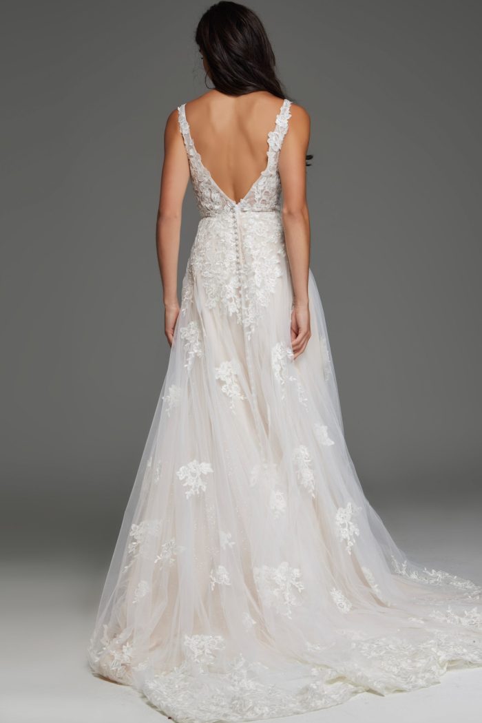 Jovani JB220005 Long Bridal Gown Floral A Line Wedding Dress - view 2