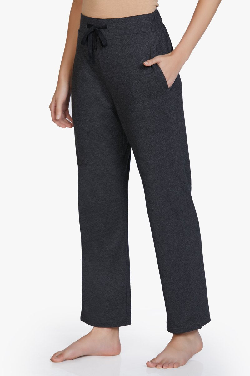 Amante Cotton Blend Full Length Pyjama Bottom - Charcoal - view 2