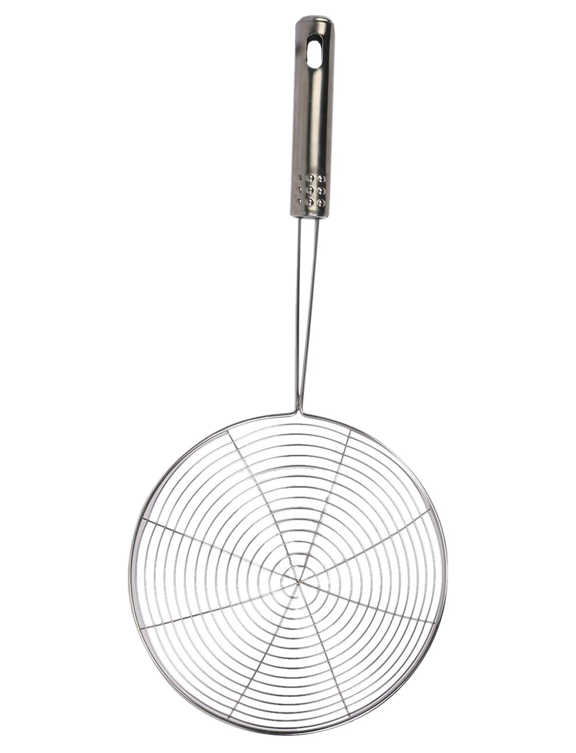 Kuber Industries 20cm Multiuses Stainless Steel Skimmer/Strainer/Jharni for Cooking and Frying (Silver)