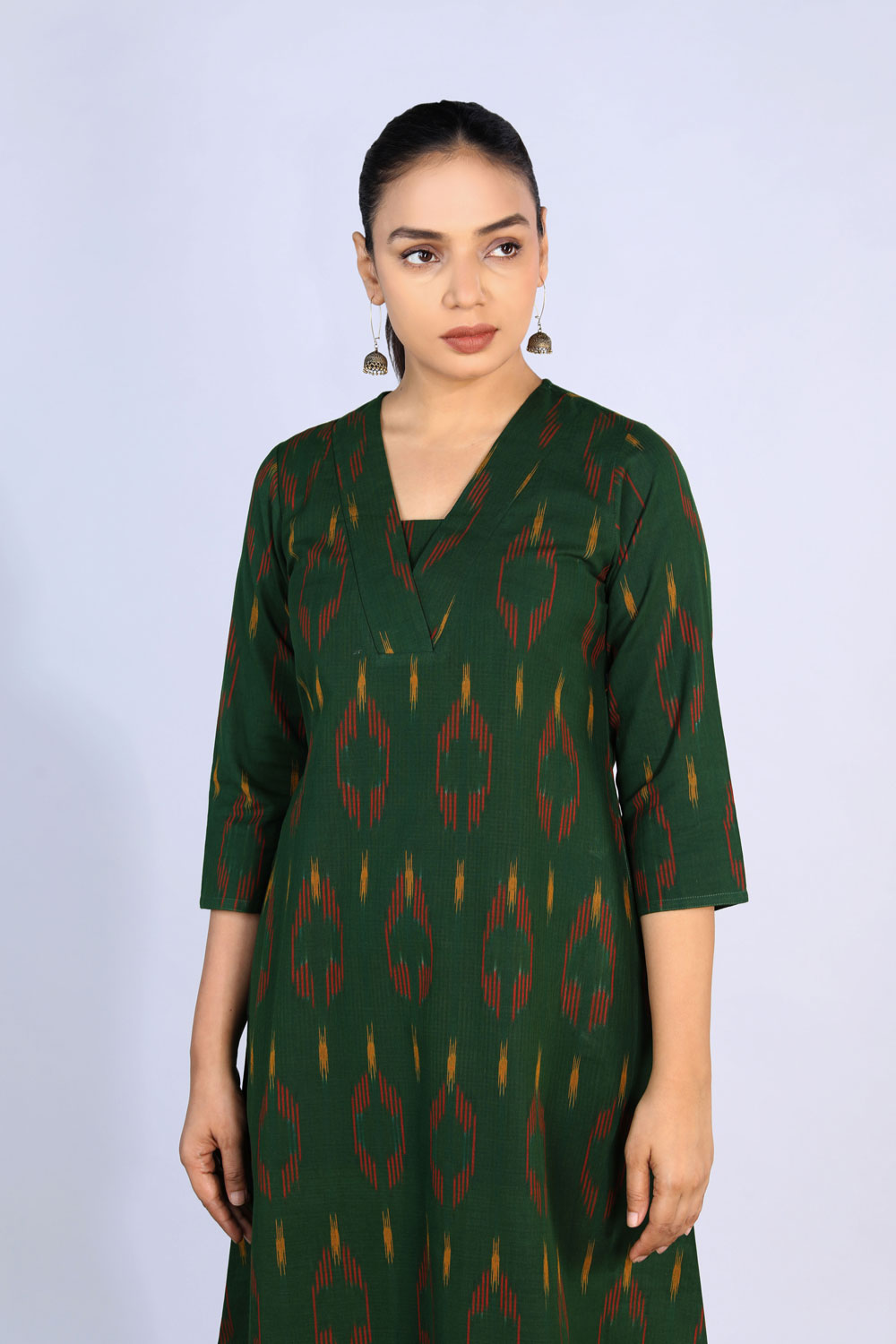 Kalanjali Ethnics Cotton Pochampally Ikat Kurti - view 8