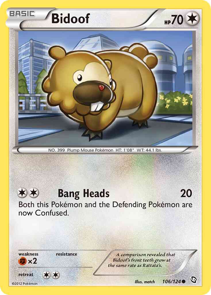 Common bw6-106 reverse – Pokémon Bidoof - 106/124 - Common [bw6-106] [Reverse Holo]