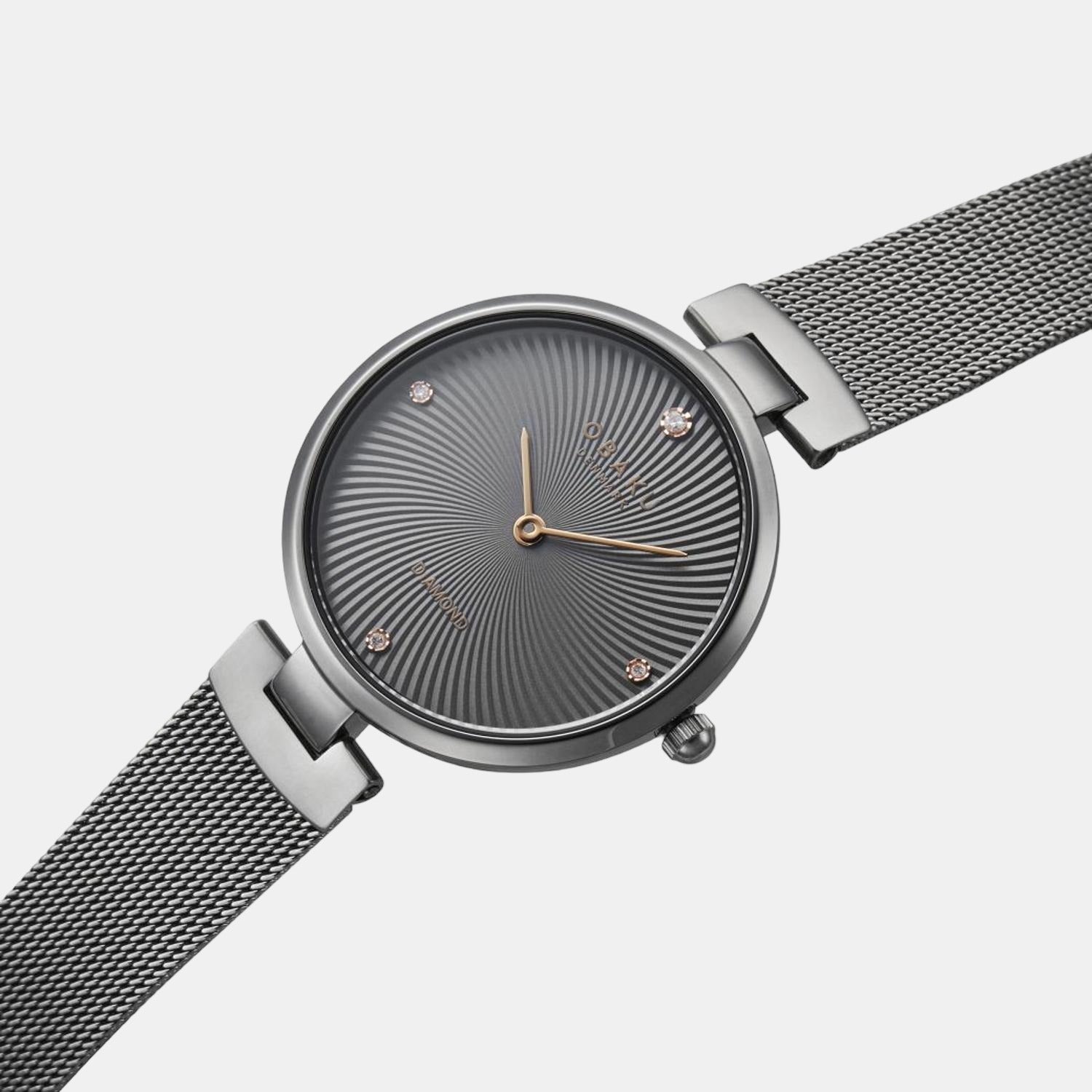 Obaku Diamant Women Quartz Grey Dial Analog Stainless Steel Watch V256LXUUMU-DD - view 2