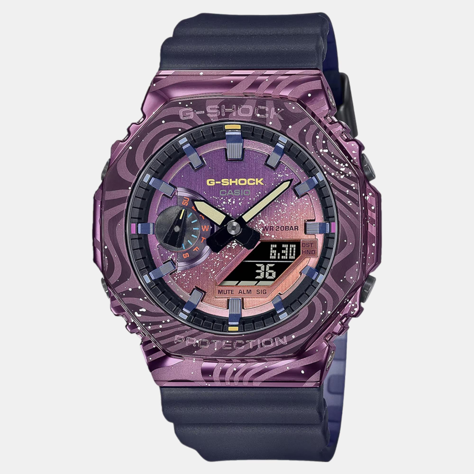 Casio G-Shock Men Quartz Purple Dial Analog-Digital Resin Watch G1503
