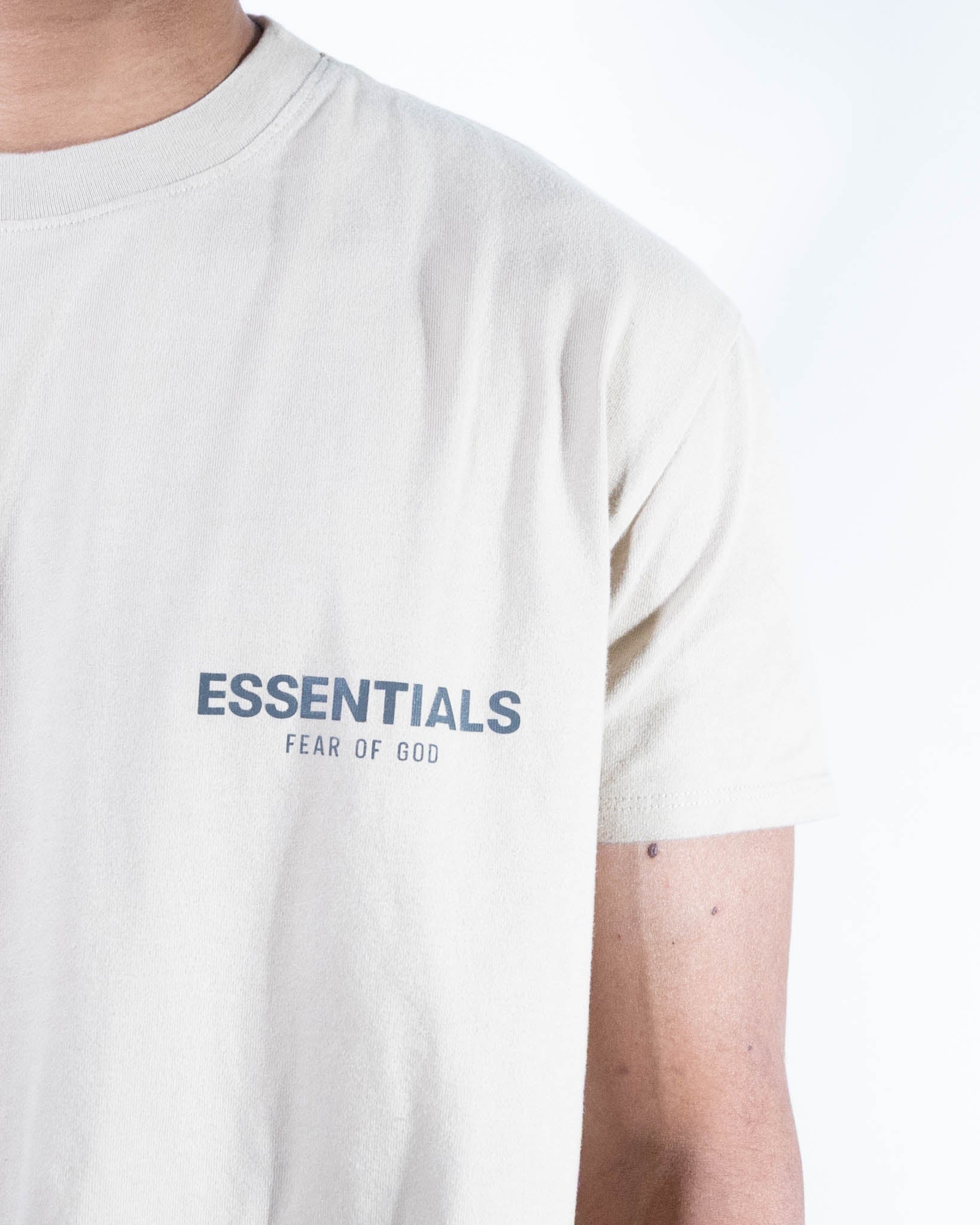 Essentials Reflective Chest Logo T-Shirt - Tan - view 2