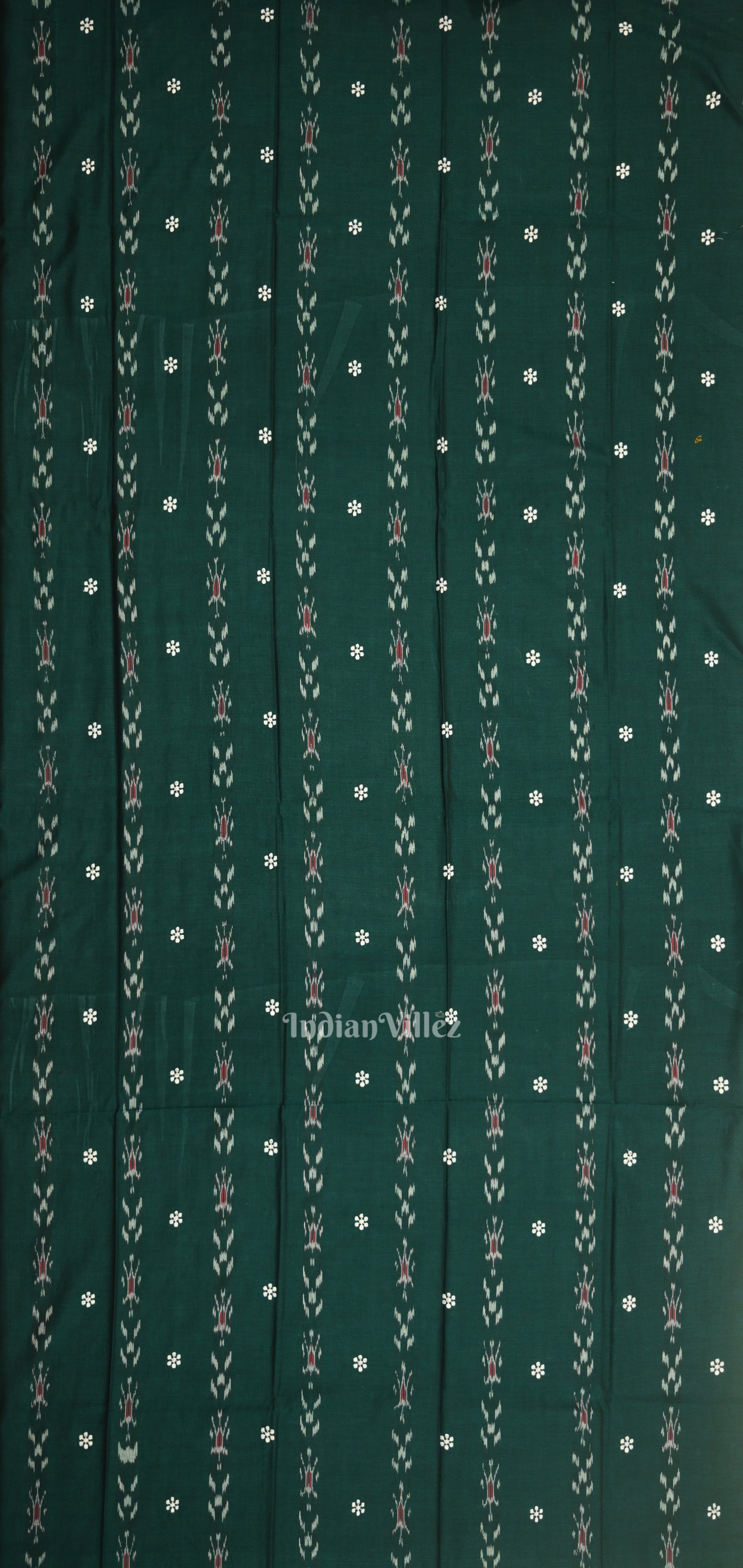 IndianVillèz Green Pink Flower Buti Odisha Ikat Sambalpuri Dress Set & Dupatta - view 2