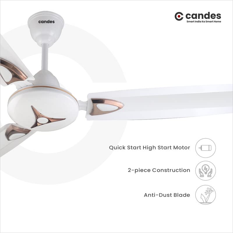 Candes Star High Speed Decorative Anti-Dust Ceiling Fan with 405 RPM with 2 Years Of Warranty (1200mm, White) (Pack of 1) - view 5