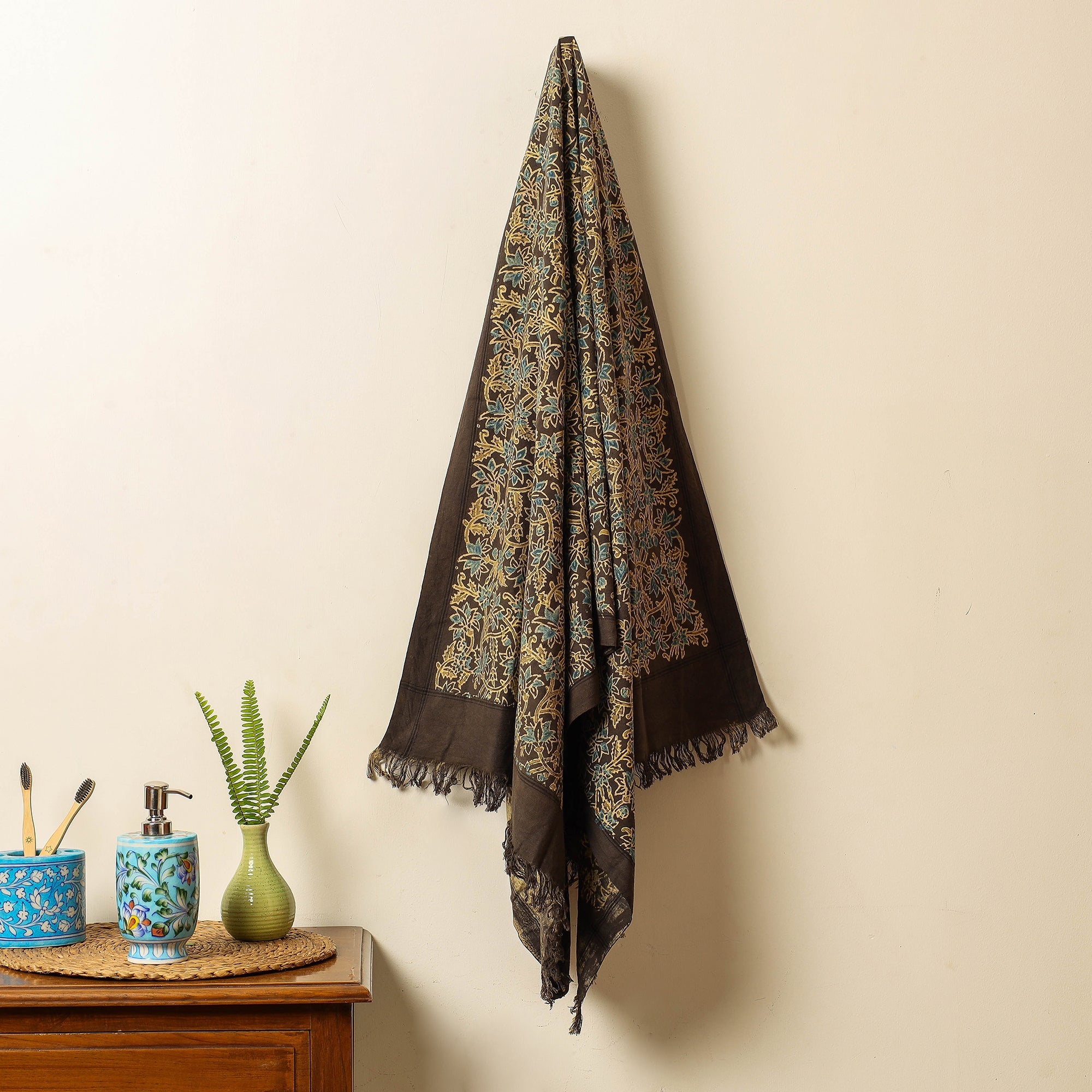 KACHCHH JI CHHAAP Brown - Block Print Cotton Ajrakh Handloom Towel