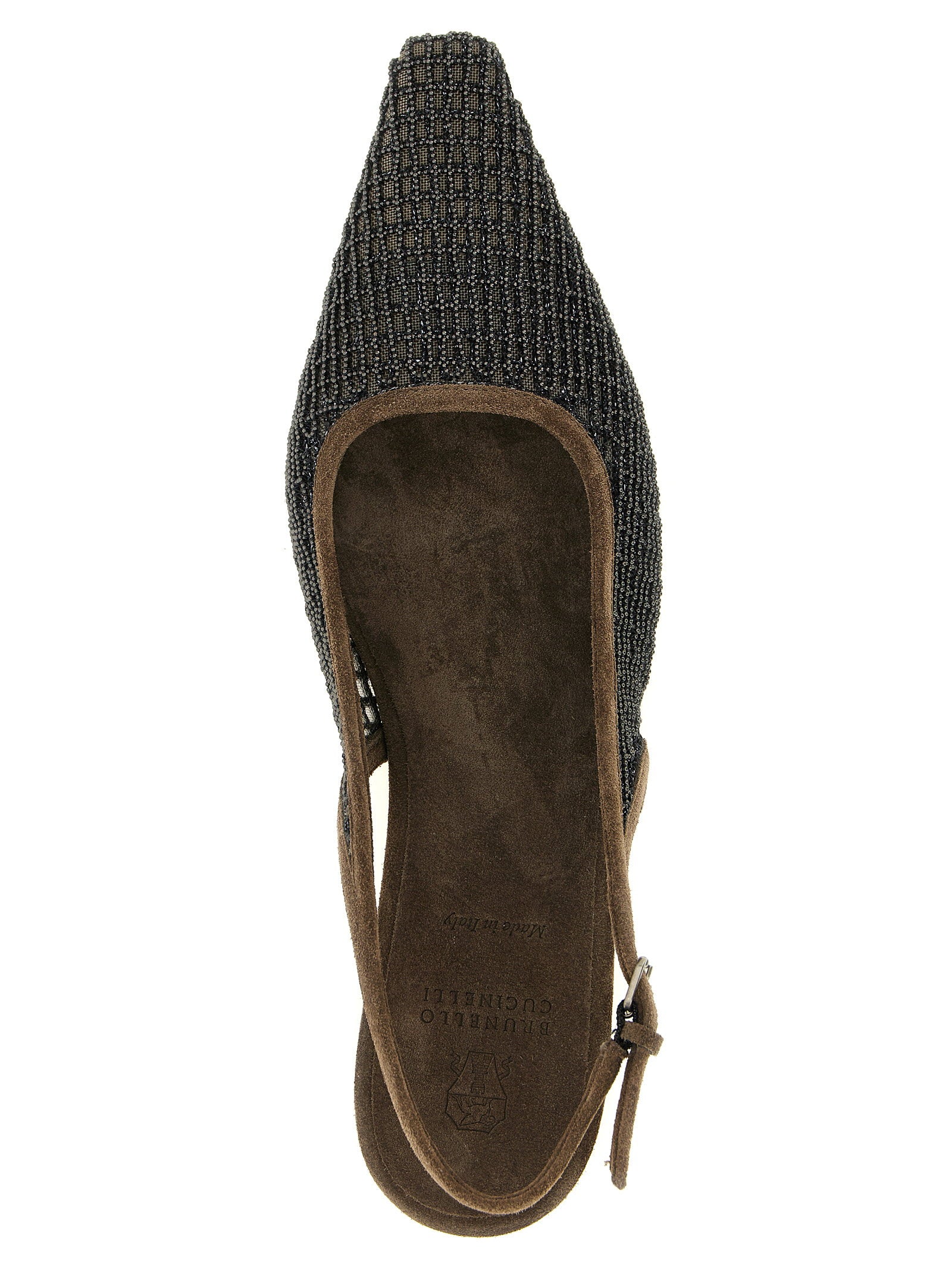 Brunello Cucinelli Precious Net Embroidery Slingback - view 4