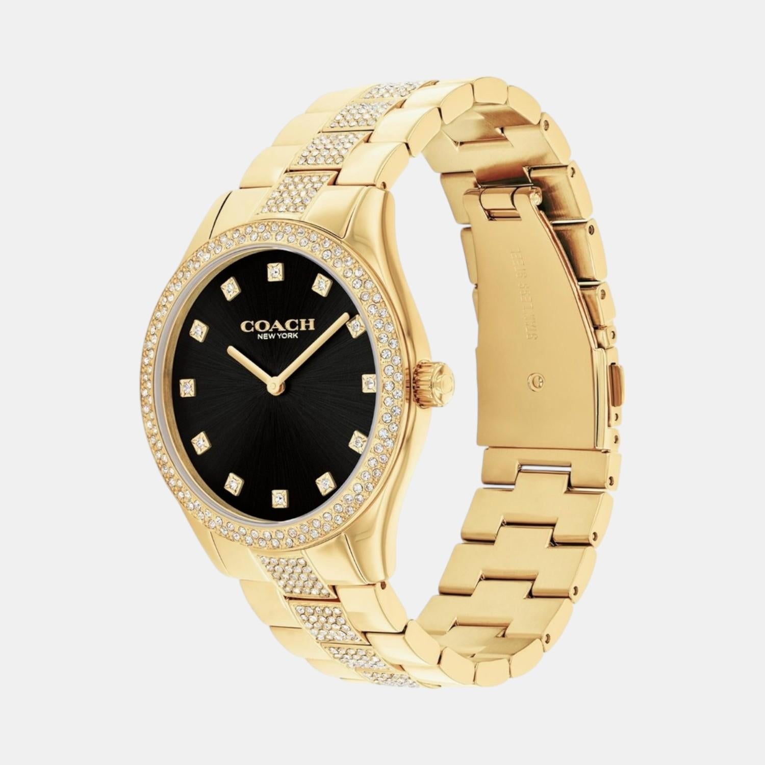 Coach Brooks Unisex Quartz Black Dial Analog Stainless Steel Watch 14400035 - view 2