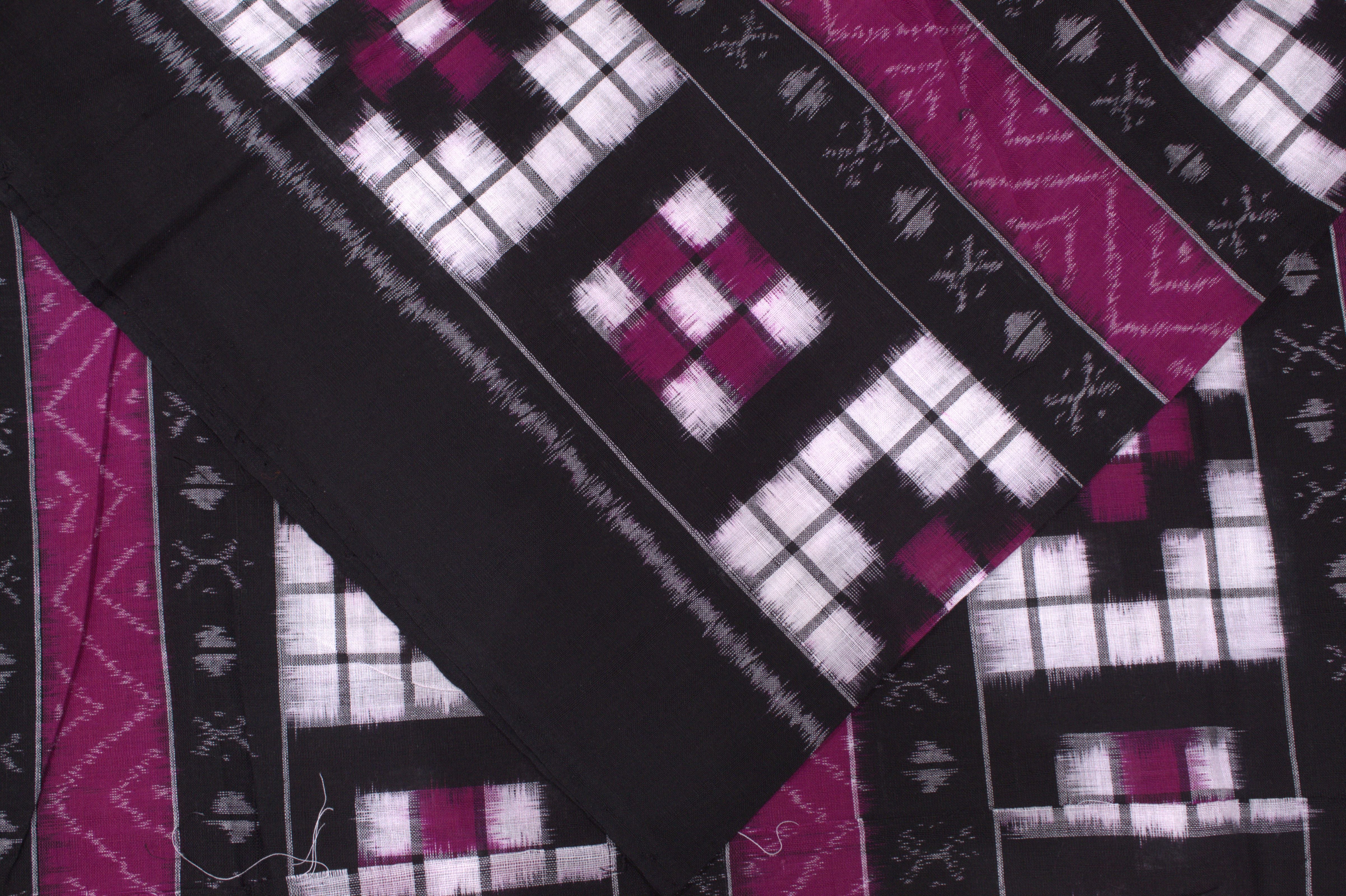 IndianVillèz Purple Sambalpuri Pasapali Cotton Fabric - view 2
