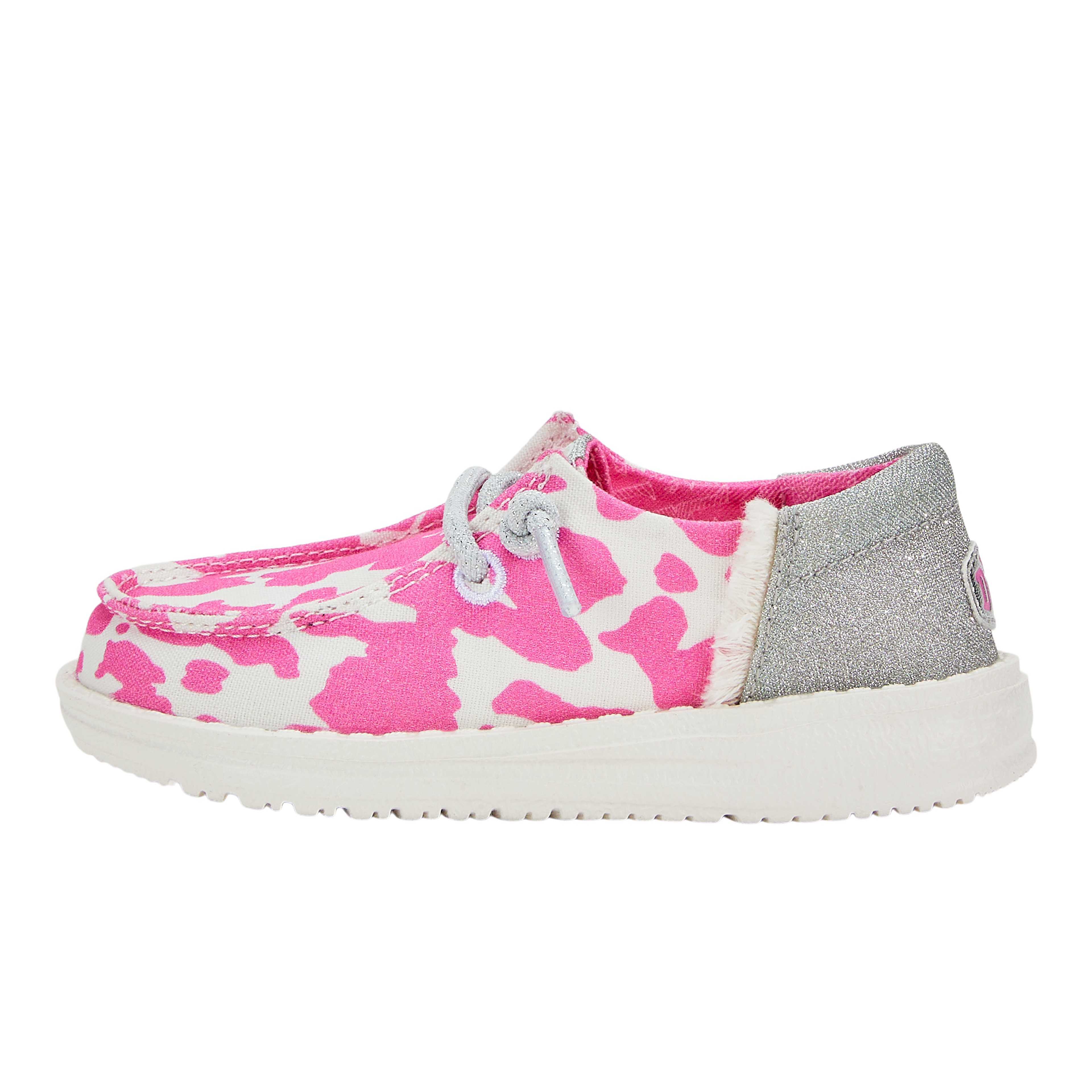 HEYDUDE shoes Wendy Toddler Funk Cowgirl Bling - Pink/Cow Silver
