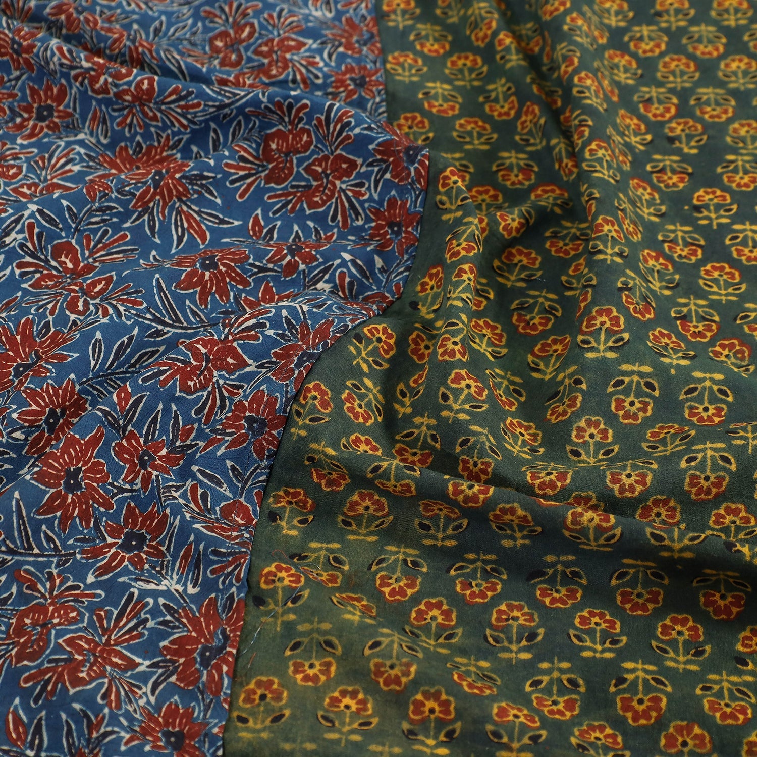 HAVELI CHRONICLES Blue - Ajrakh Patch Tukdi Kaam Cotton Double Bed Cover with Pillow Covers (109 x 86 in) - view 5