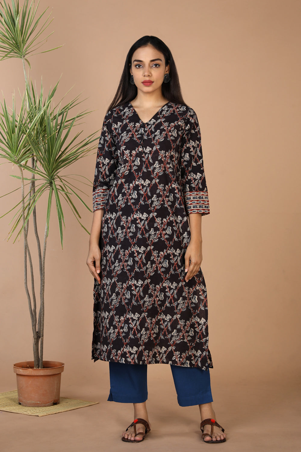 Kalanjali Ethnics Kalamkari block printed kurta