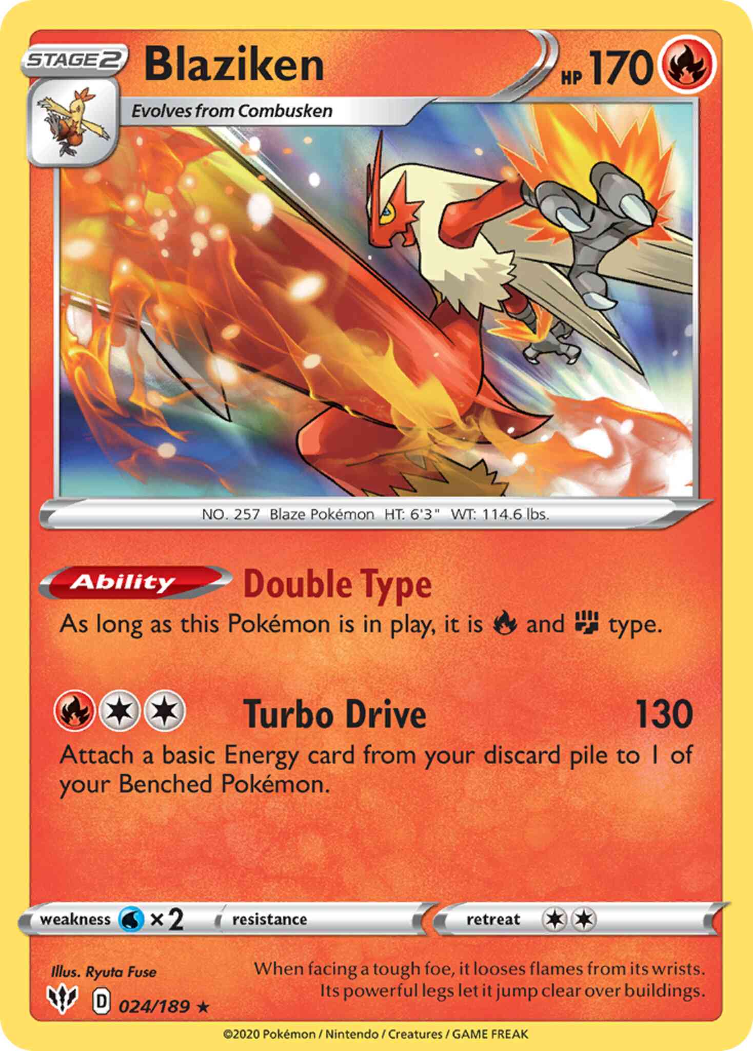 Rare holo swsh3-024 – Pokémon Blaziken - 024/189 - Rare Holo [swsh3-024] [Reverse Holo]
