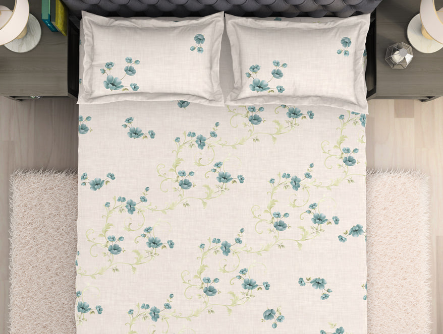 Spaces India Floral Blush 100% Cotton King Size Bedsheet Organic Cotton - By Spaces - view 4