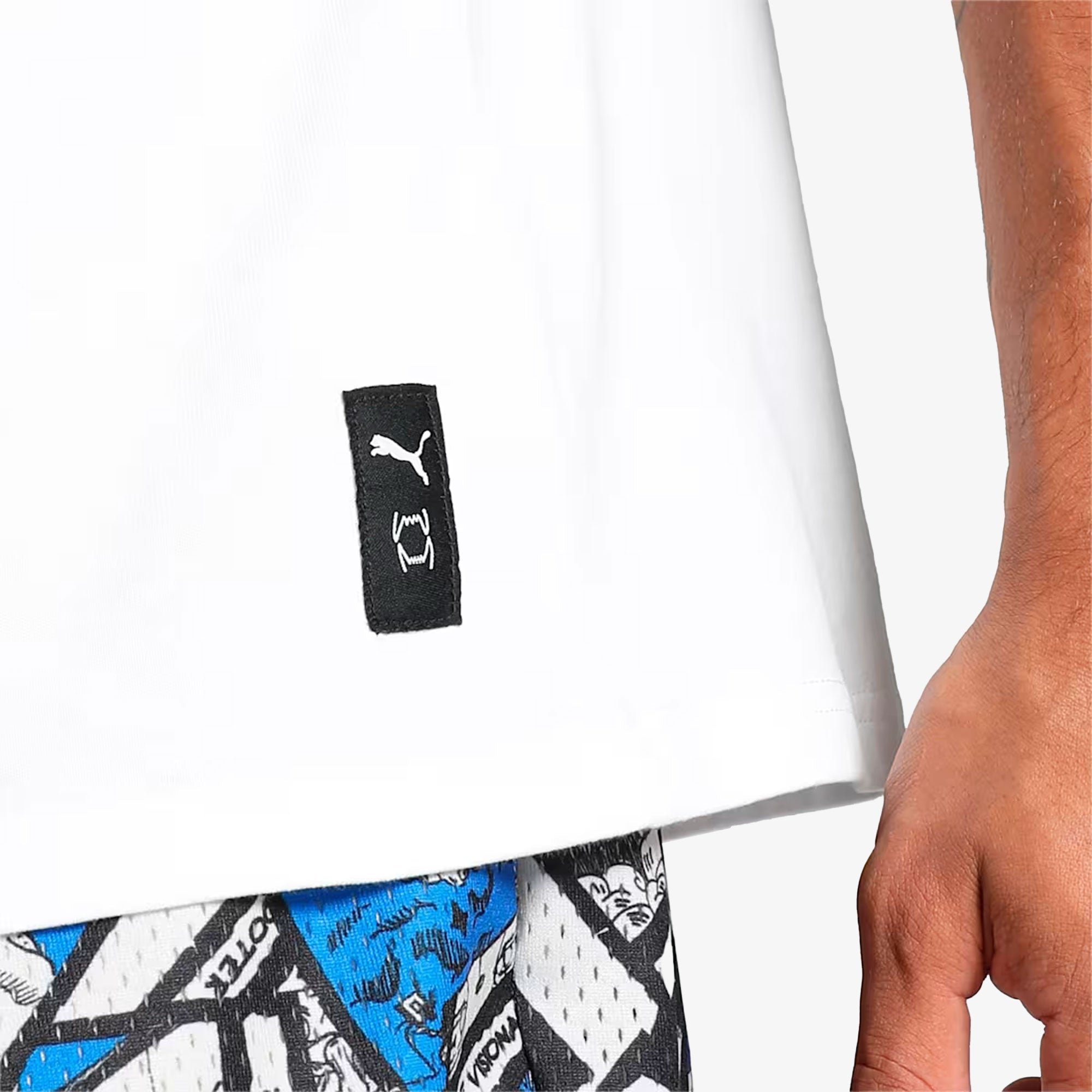 Puma | HOOPS DECK BASKETBALL T-SHIRT { WHITE - view 5