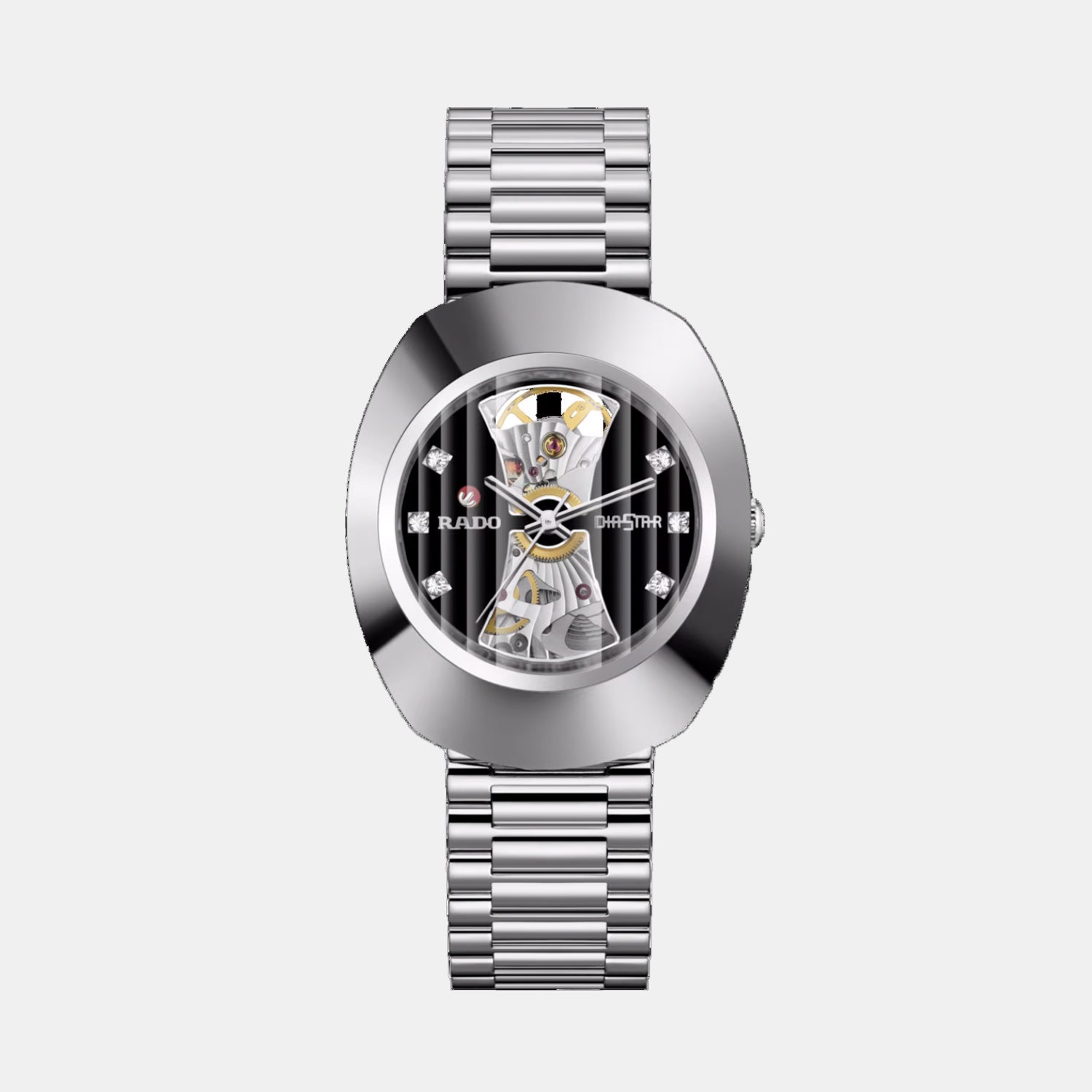 Rado Diastar Men Automatic Black Dial Analog Stainless Steel Watch R12063103