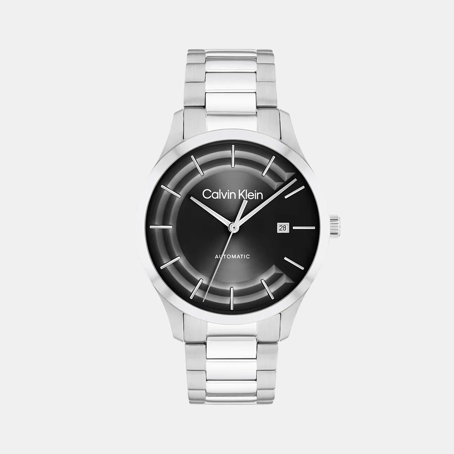 Calvin Klein Ck Iconic Unisex Automatic Black Dial Analog Stainless Steel Watch 25300021