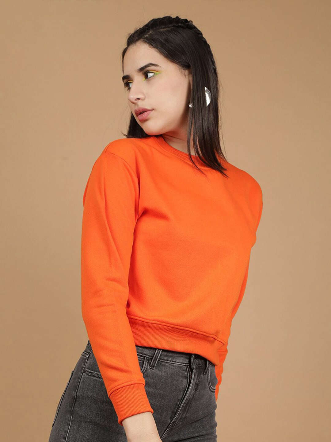 Freehand By The Indian Garage Co Women's Solid Regular Fit Sweatshirt - view 3