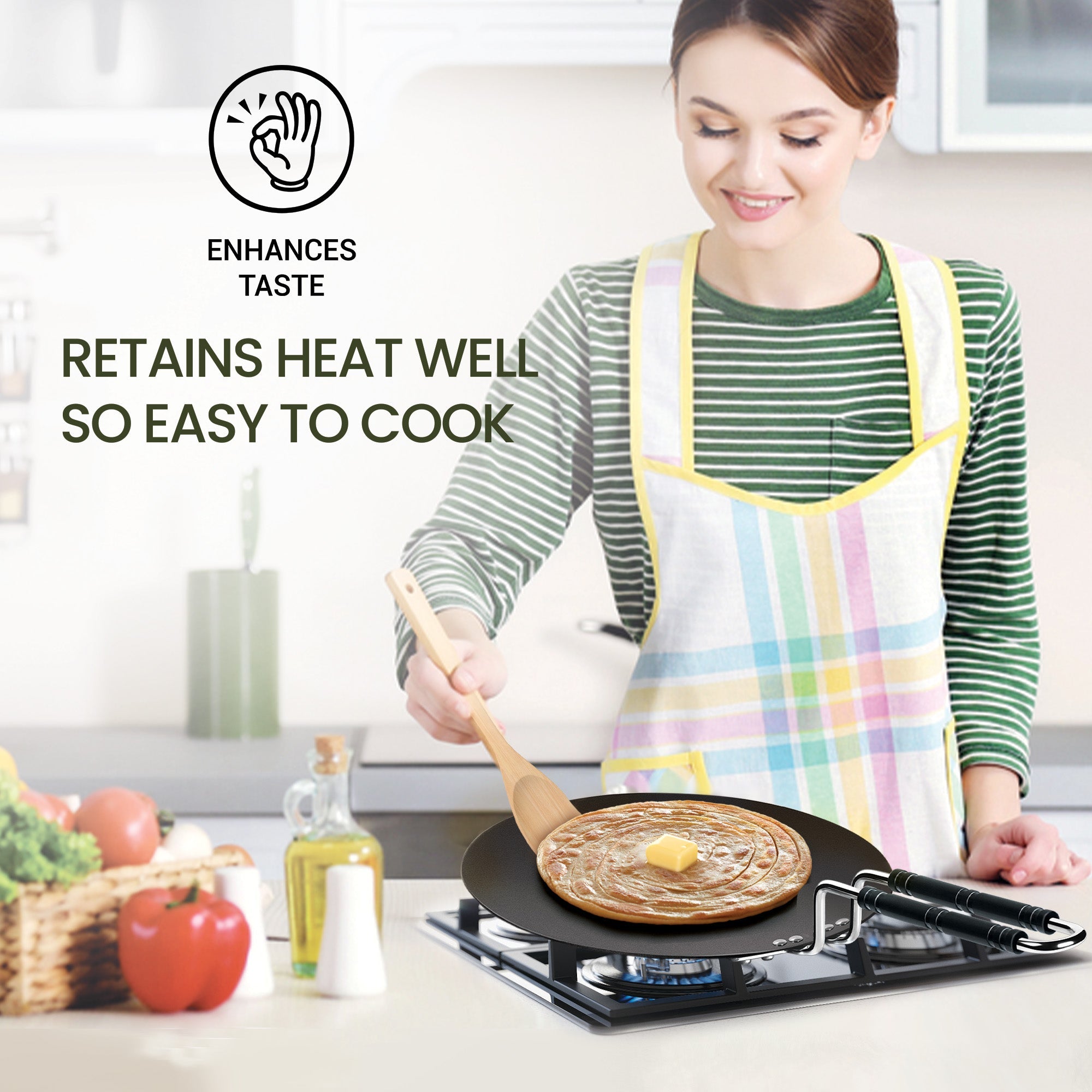 Non Stick Iron Concave Tawa (Milton Procook) – Black - view 7