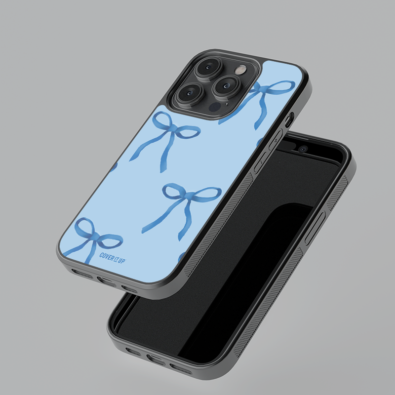 Cover It Up Baby Blue Bow Glass Case - view 3