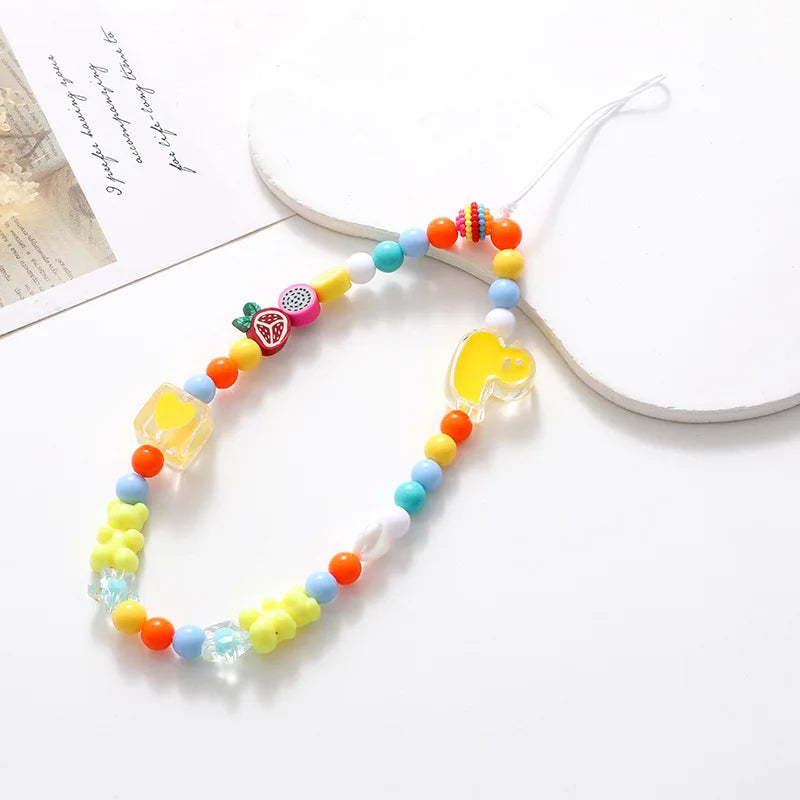 Peeperly Cheerful Teddy Bear Beads Phone Charm
