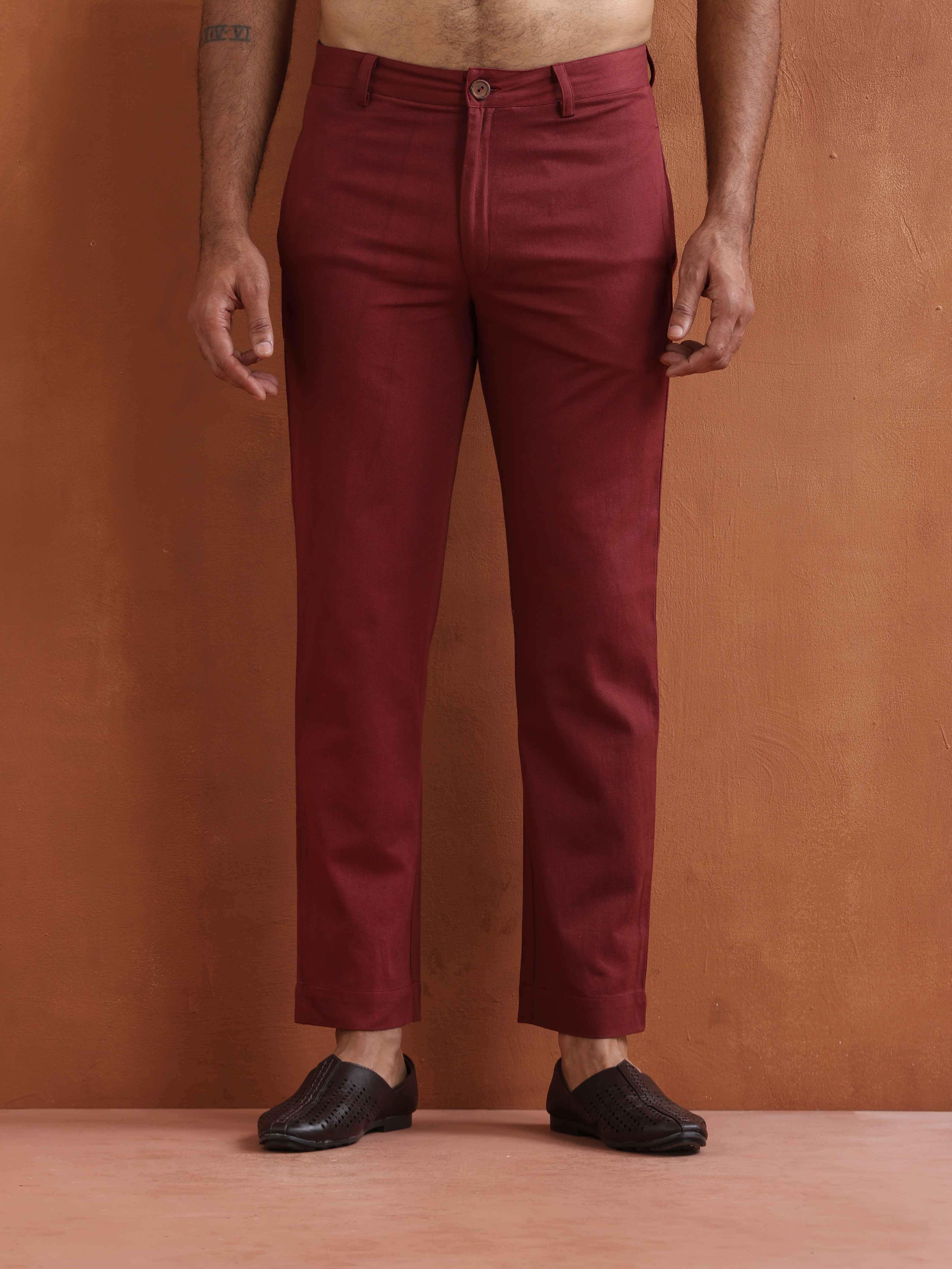 trueBrowns Men's Rust Cotton Twill Pants - view 2