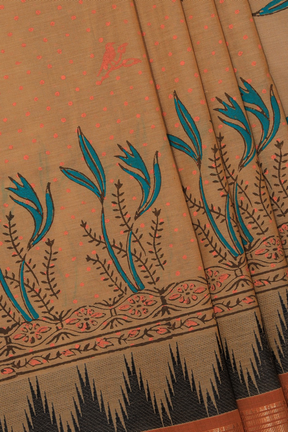 Kalanjali Ethnics Hand block printed cotton saree - view 2