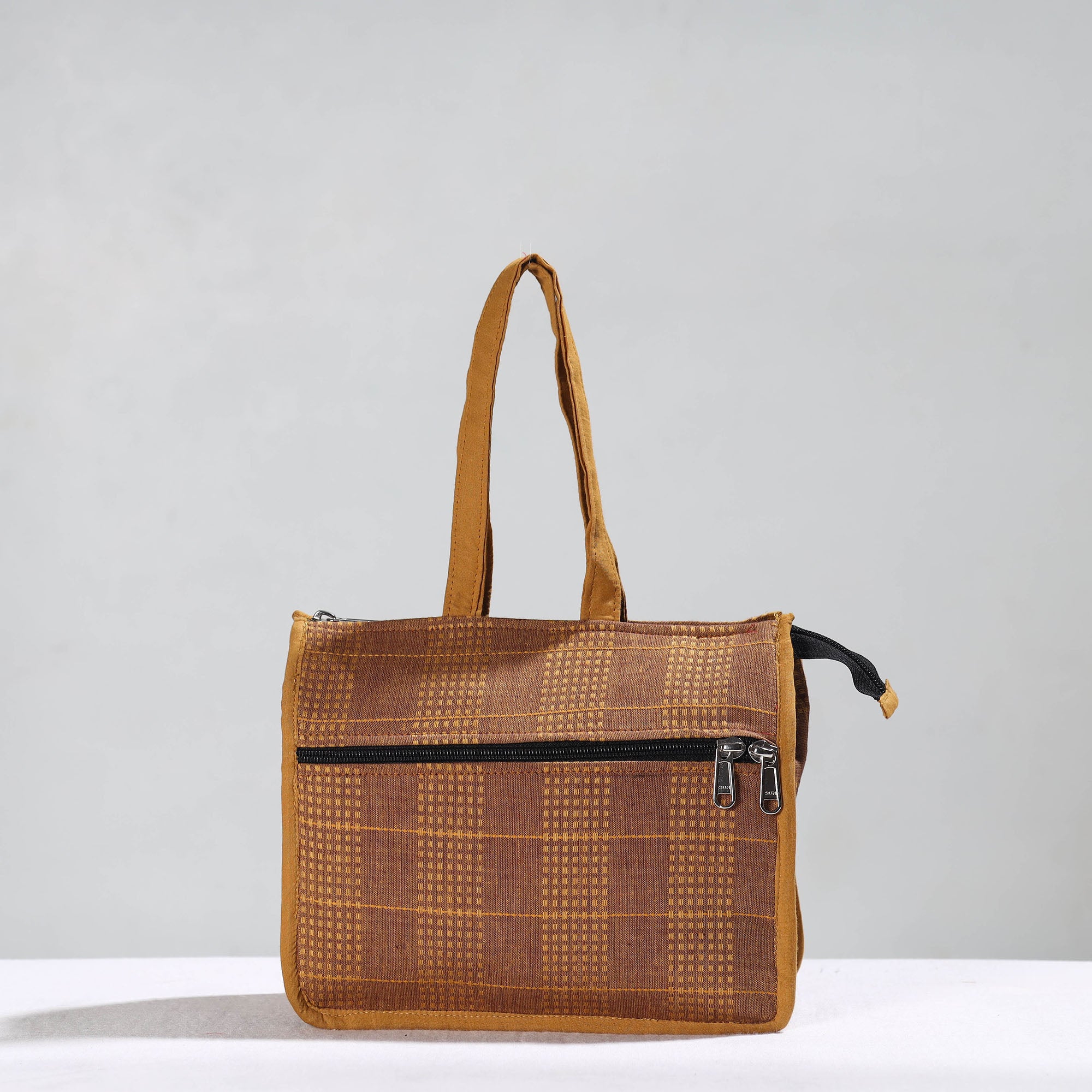 NOORI BAZAR Brown - Handcrafted Jacquard Cotton Hand Bag 13