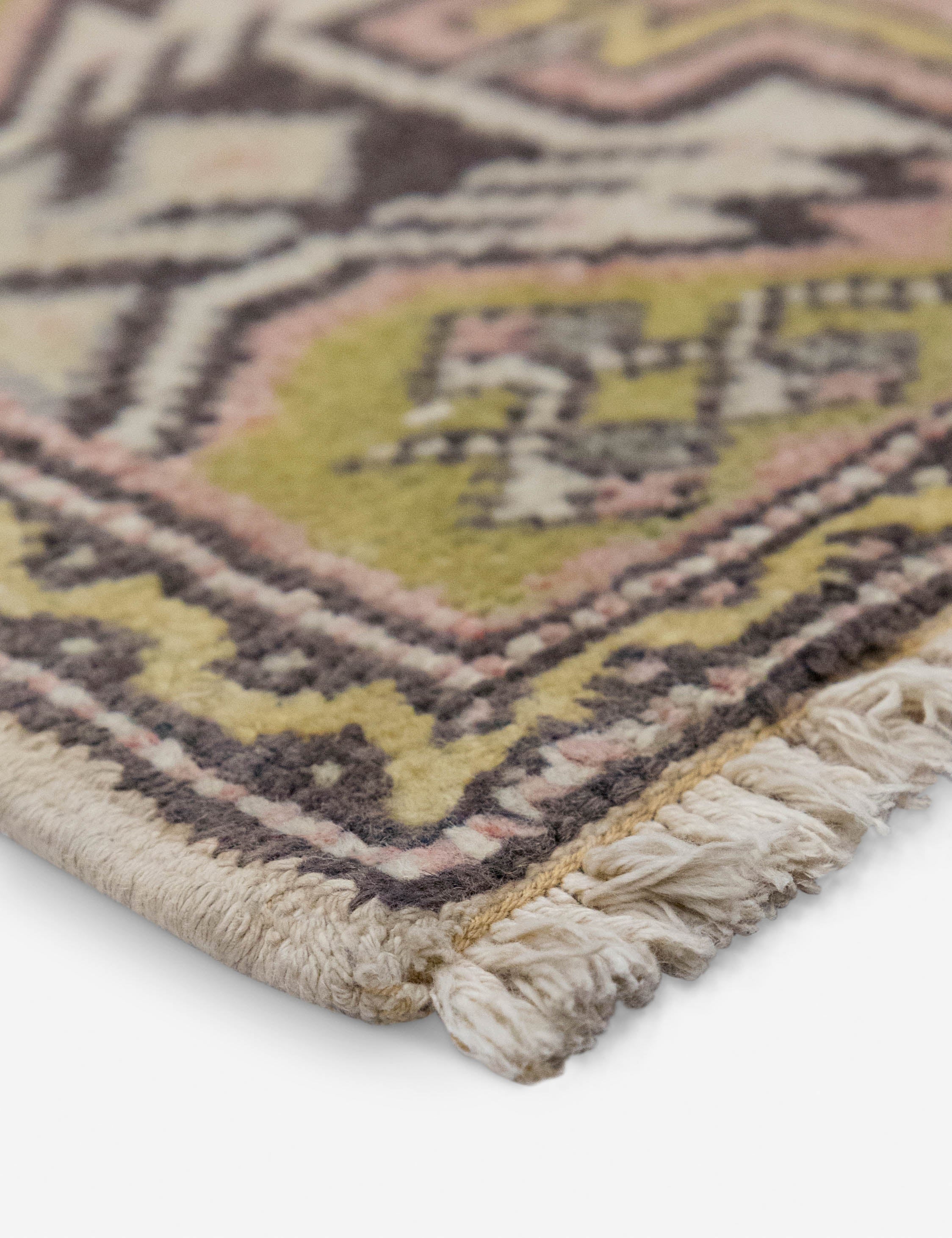Lulu and Georgia Vintage Turkish Hand-Knotted Wool Mini Rug No. 330, 1'7" x 3'1" - view 2