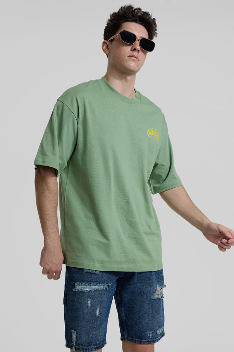 SNITCH Sage Printed Oversized Fit T-Shirt