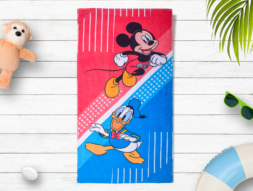 100 cotton bath – Spaces India Red 100% Cotton Bath Towel - Disney Mickey/Donald Duck By Spaces