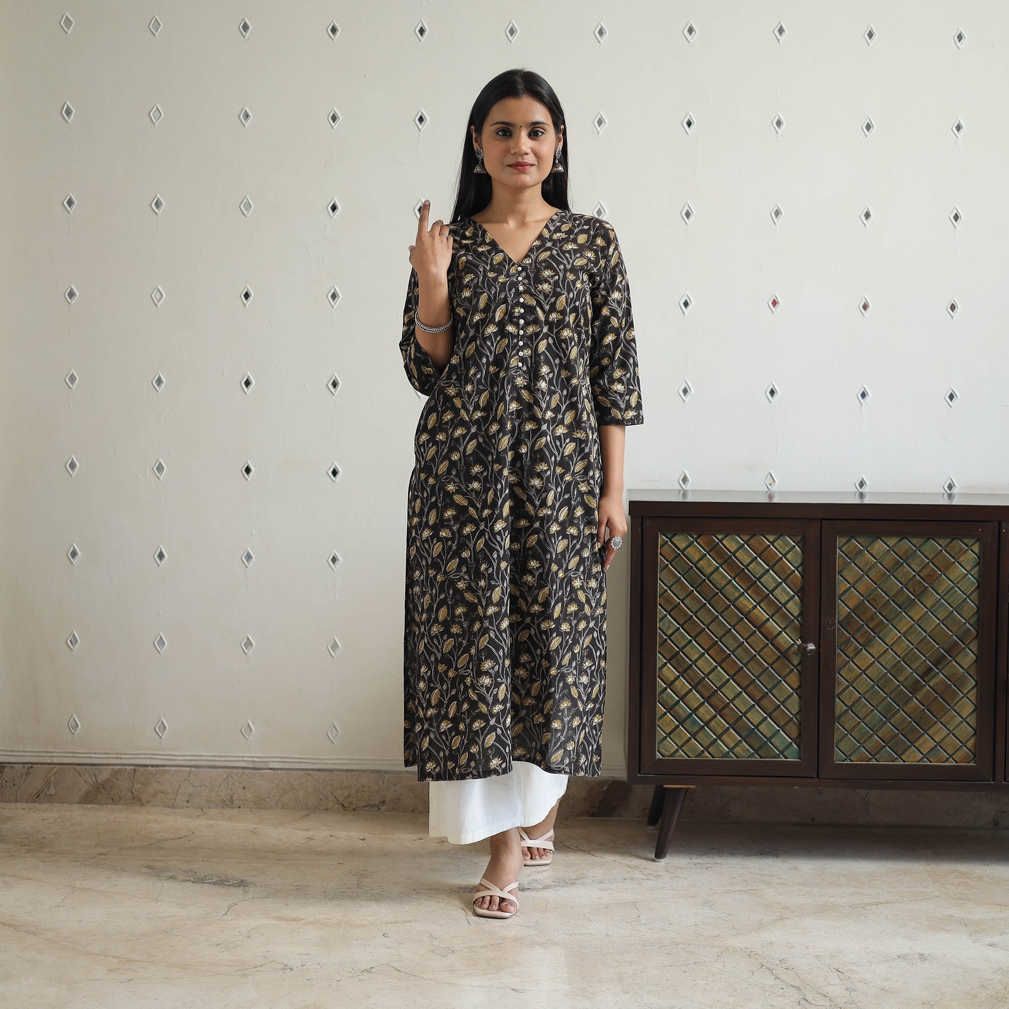 ITOKRI CASUALS Black - Jahota Block Print Cotton Straight Kurta 21 - view 2