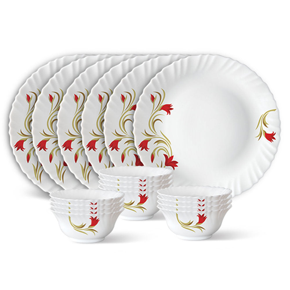 My Borosil Larah by Borosil Red Lily Thali Set