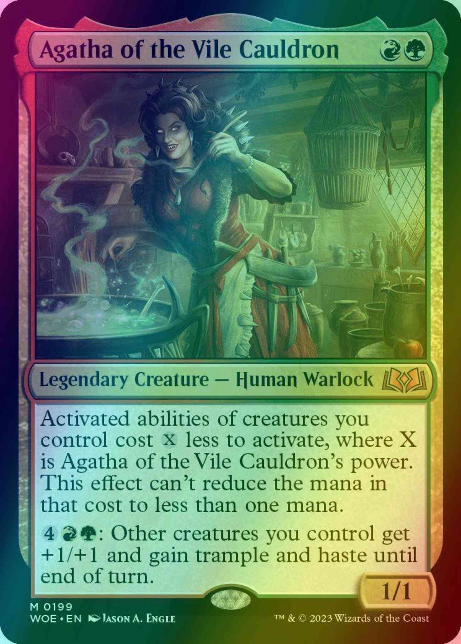 Vile cauldron 199 – Magic Agatha of the Vile Cauldron [199] [Wilds of Eldraine] [Foil]