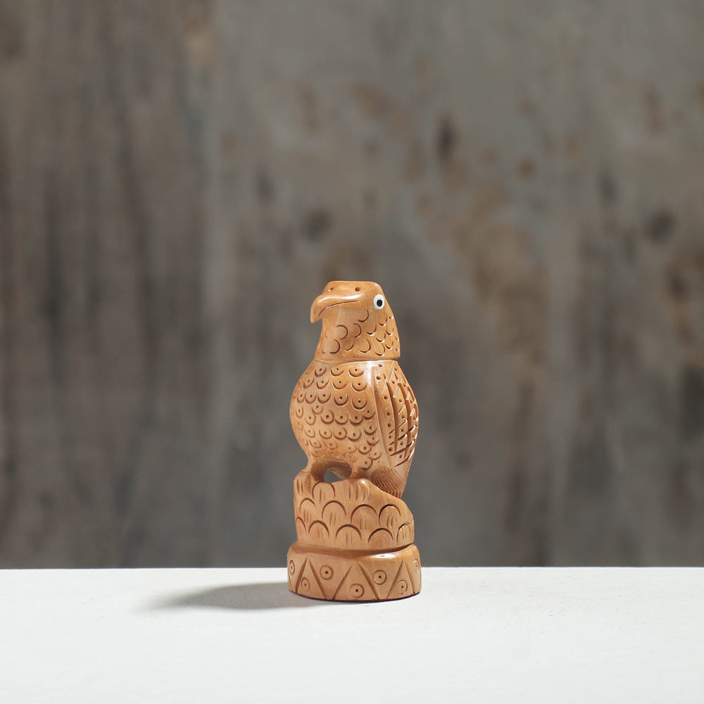NEERAJ BONDWAL Bird - Hand Carved Kadam Wood Sculpture (4.3 in)