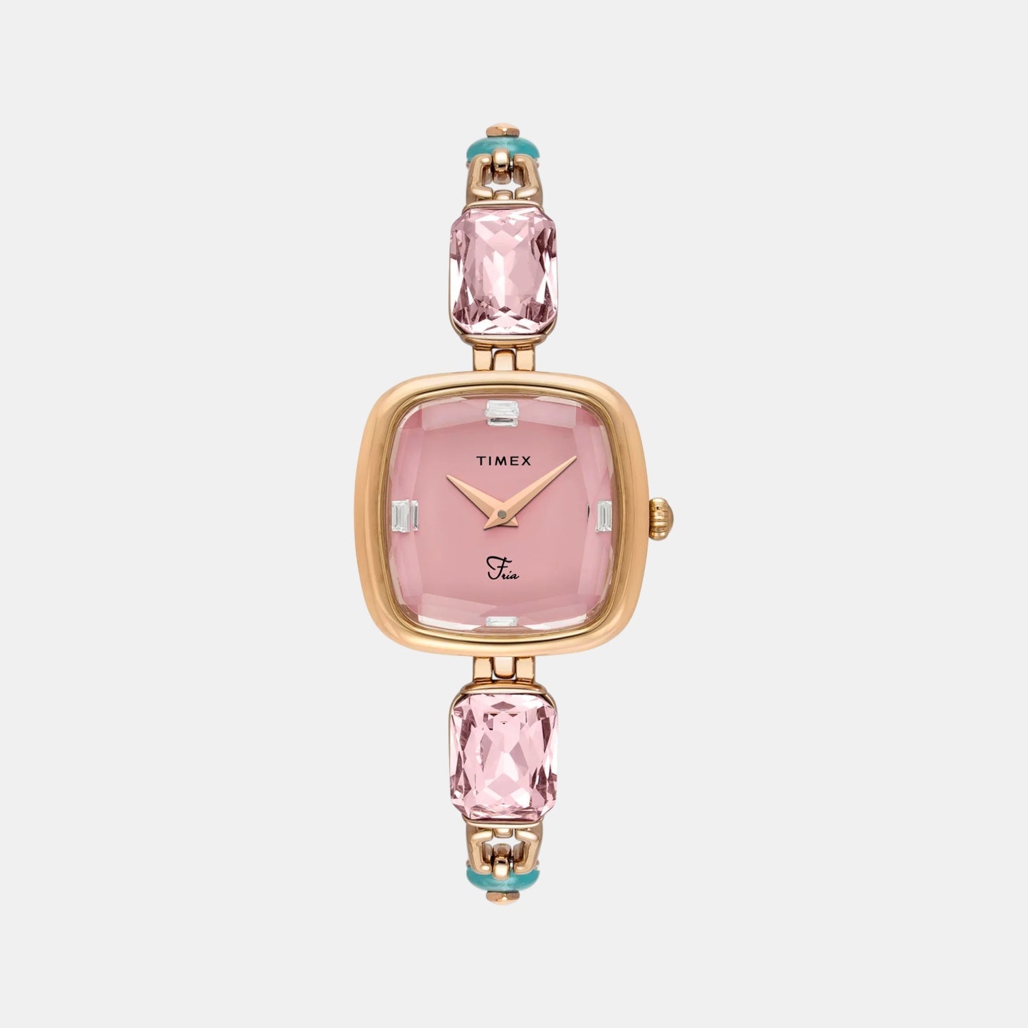 Timex Fria Women Quartz Pink Dial Analog Brass Watch TWEL21203