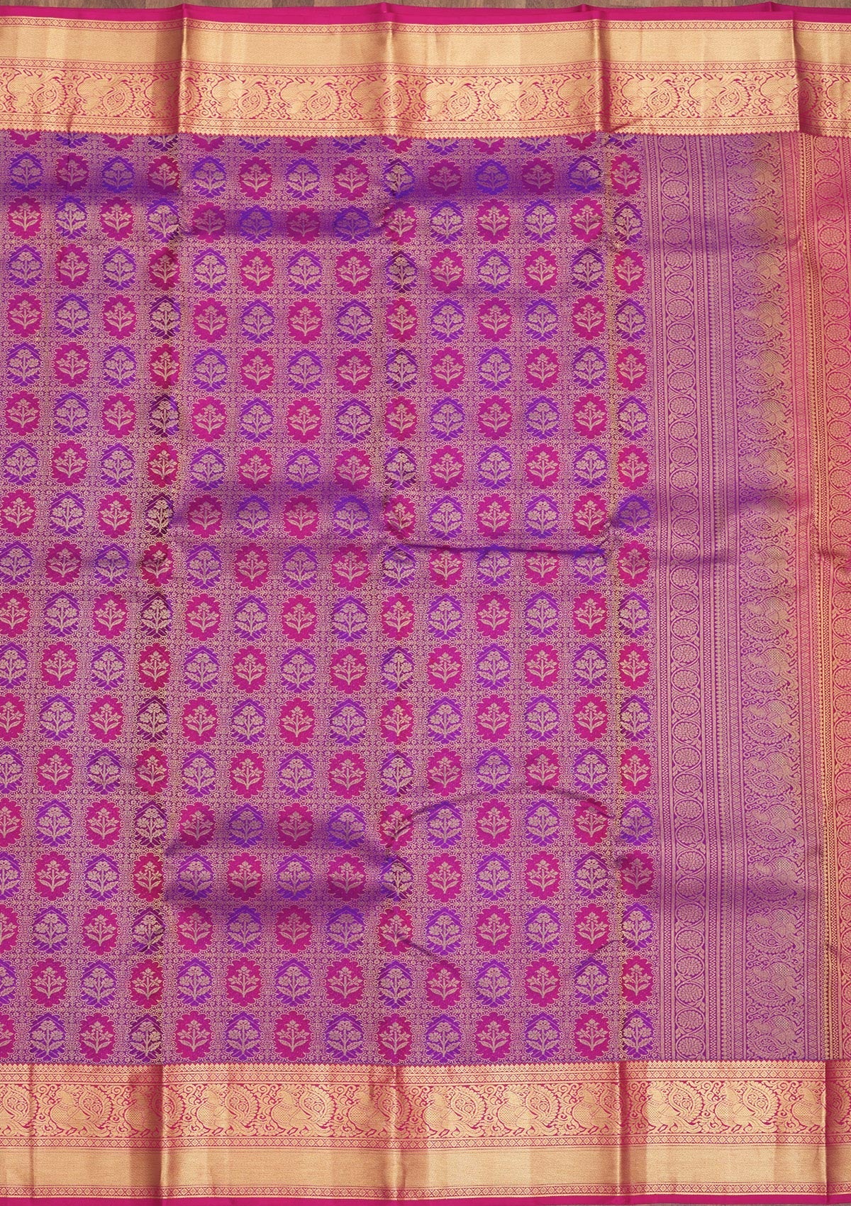 Koskii Purple Zariwork Pure Silk Saree – Women's - view 6