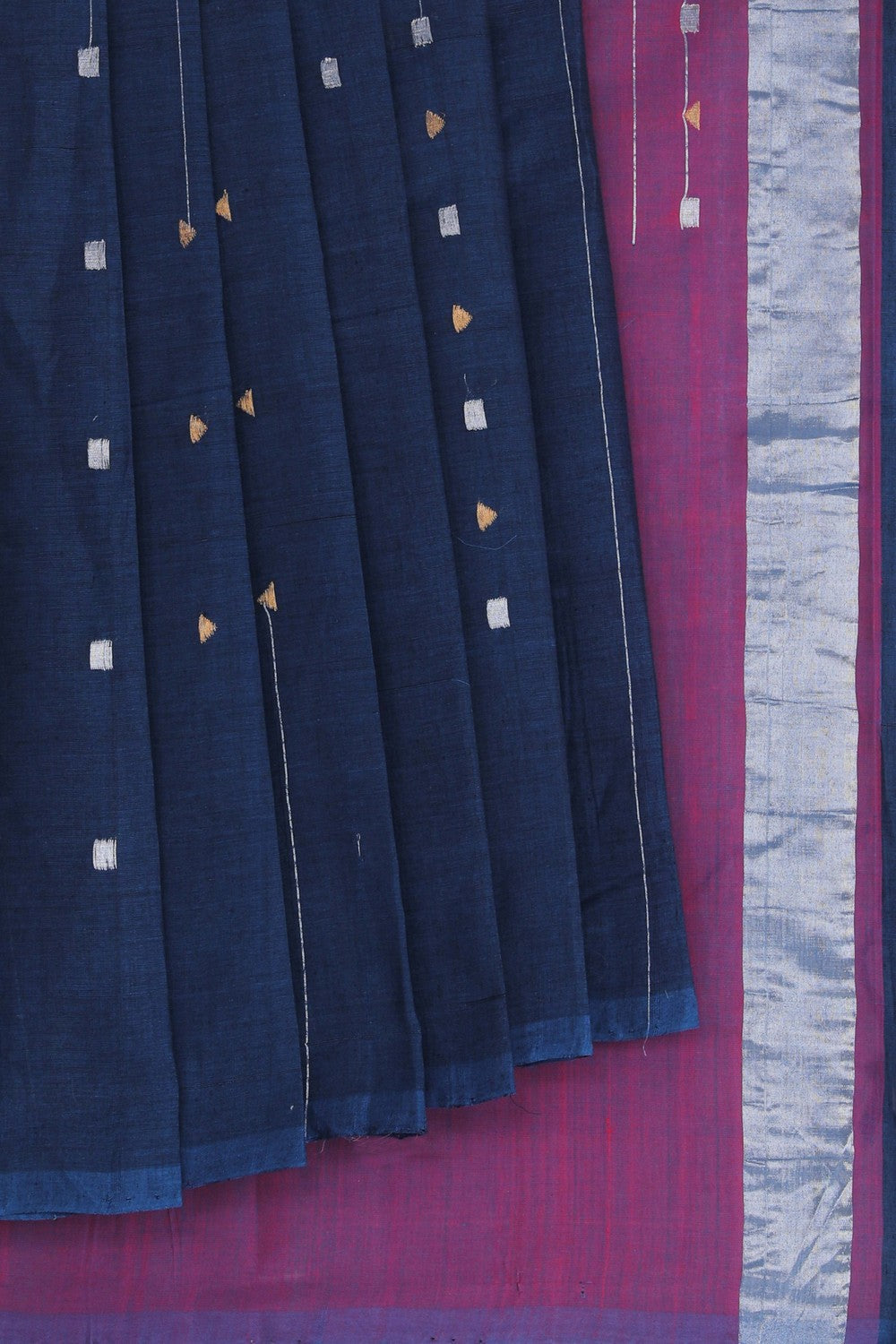 Kalanjali Cotton Navy Blue Saree – Women's
